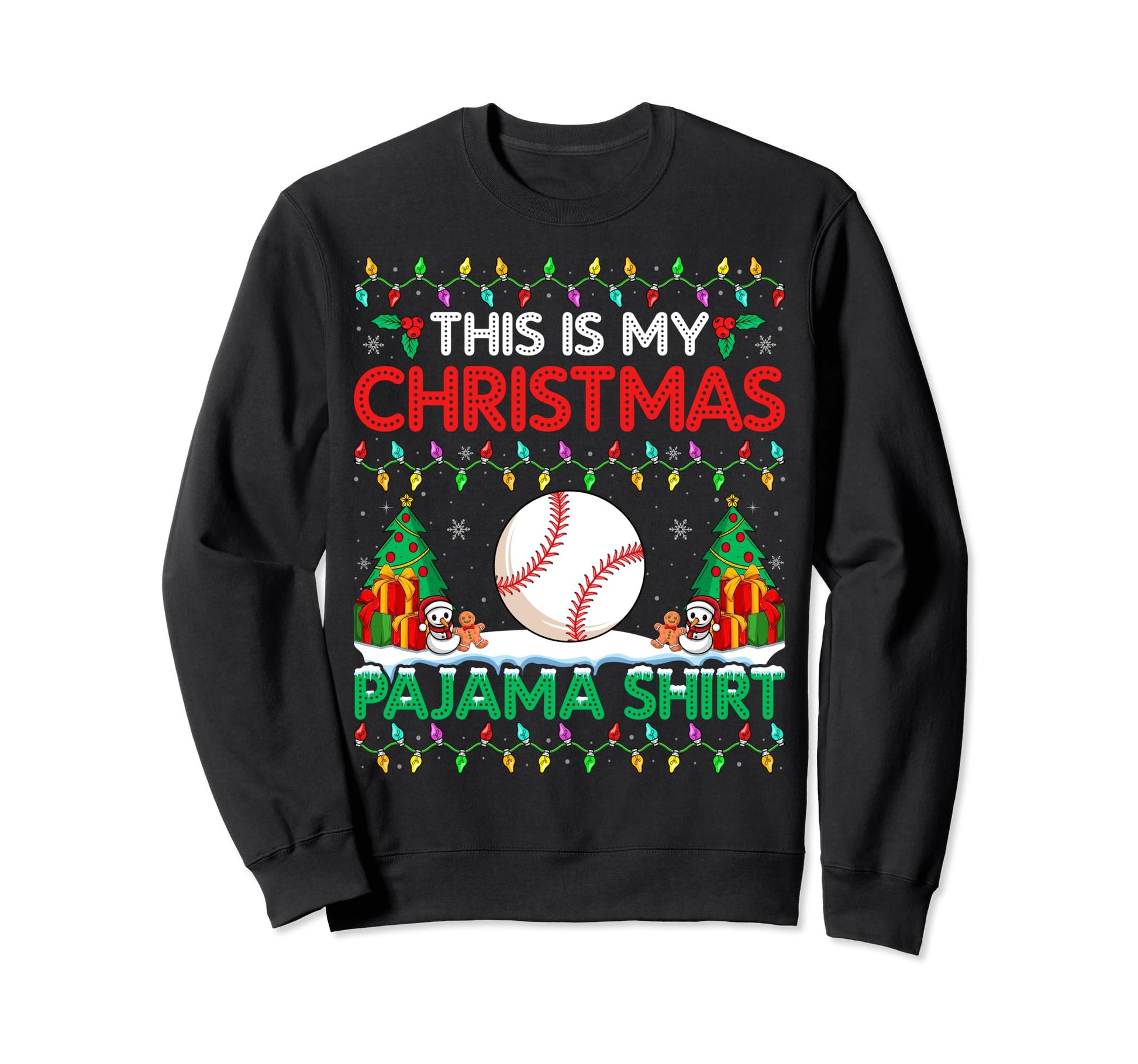 Baseball Pajama Holiday Baseball Sweatshirt - Streetwear Style for Adults - T-Shirt, Sweatshirt, Hoodie