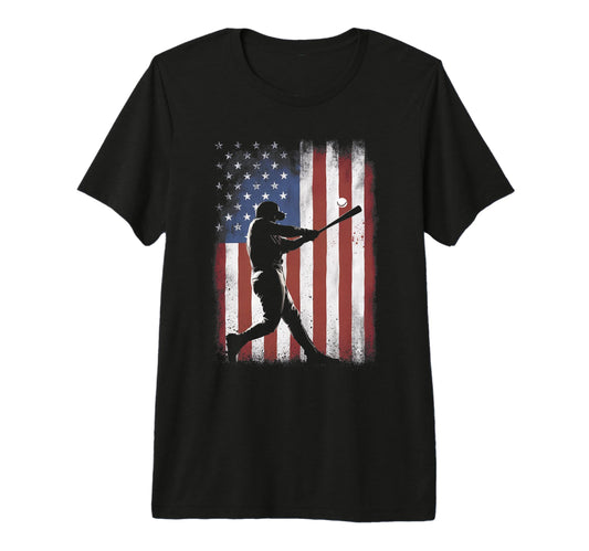 American Flag Baseball Player Gifts T-Shirt - Minimalist Print for Adults - T-Shirt, Sweatshirt, Hoodie
