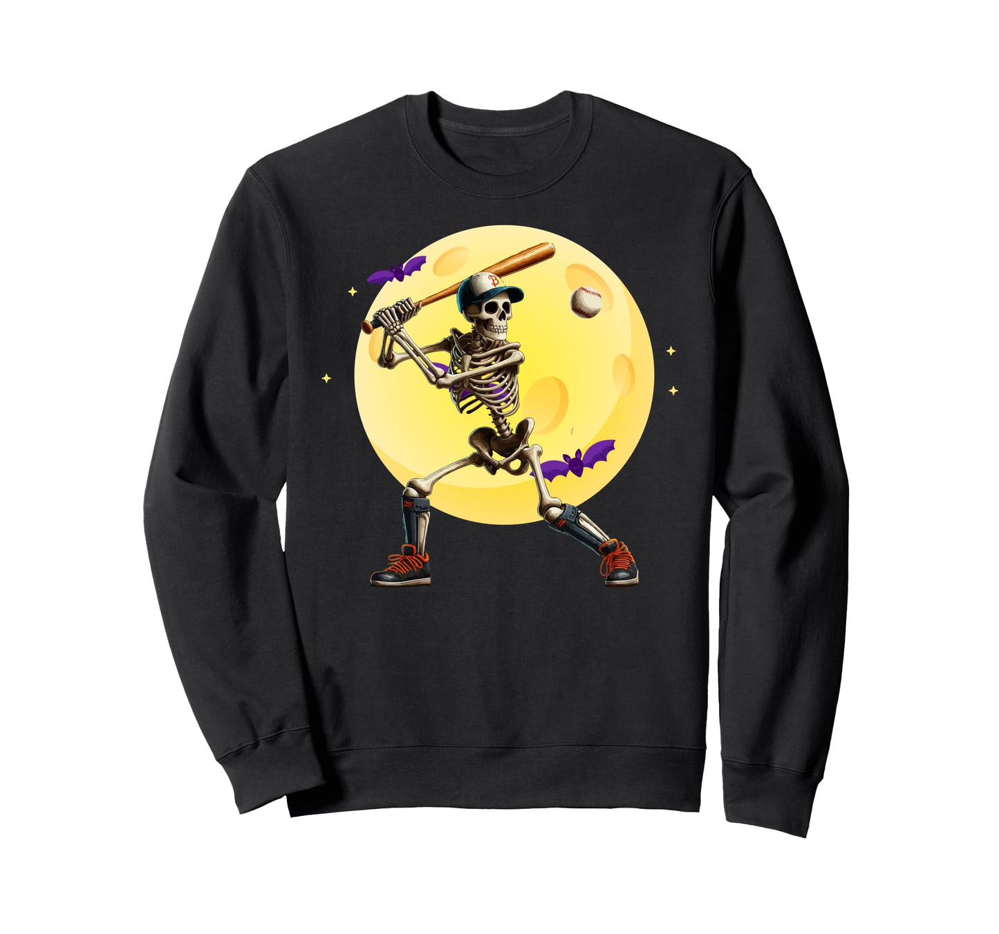 Funny Skeleton Baseball Player Sweatshirt - Aesthetic Graphic for Adults - T-Shirt, Sweatshirt, Hoodie