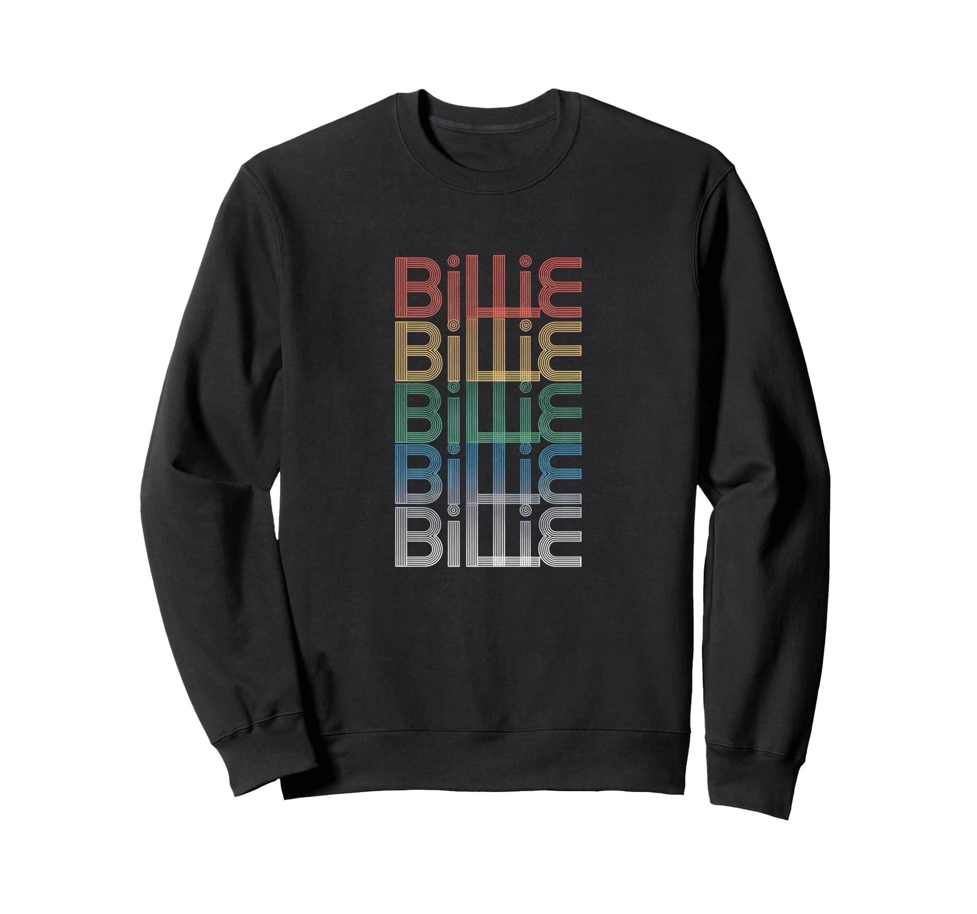Billie Multicolor Typography Sweatshirt - Custom Art Print for Adults - T-Shirt, Sweatshirt, Hoodie