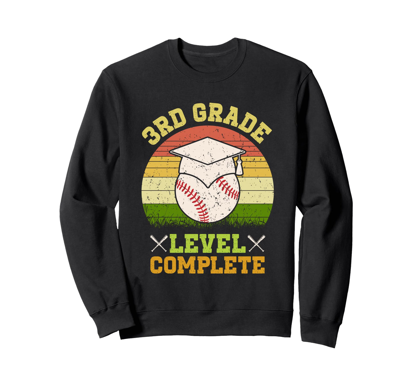 3Rd Grade Level Complete Baseball Sweatshirt - Custom Art Print Unisex - T-Shirt, Sweatshirt, Hoodie