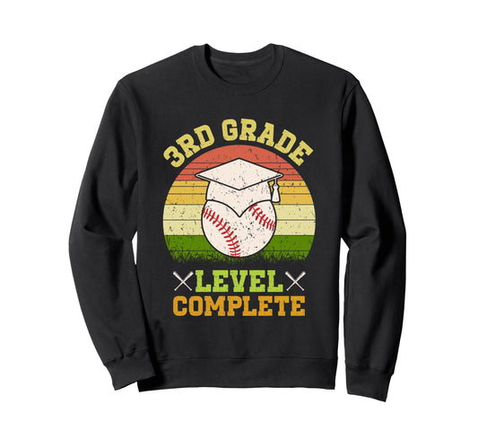 3Rd Grade Level Complete Baseball Sweatshirt - Custom Art Print Unisex - T-Shirt, Sweatshirt, Hoodie