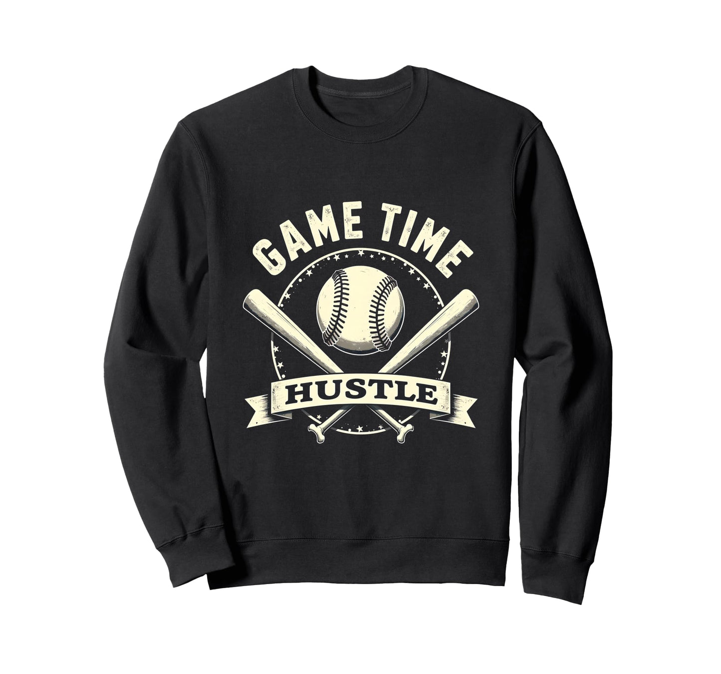 Game Time Hustle Baseball Game Day Sweatshirt - Custom Art Print Men Women - T-Shirt, Sweatshirt, Hoodie