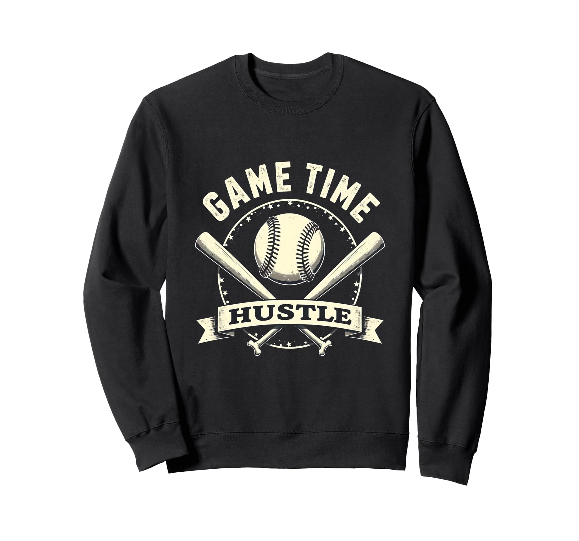 Game Time Hustle Baseball Game Day Sweatshirt - Custom Art Print Men Women - T-Shirt, Sweatshirt, Hoodie