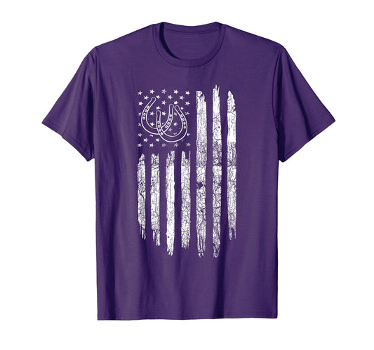 American Flag Roping Horse Lover Cowboy T-Shirt - Unique Graphic Men Women - T-Shirt, Sweatshirt, Hoodie