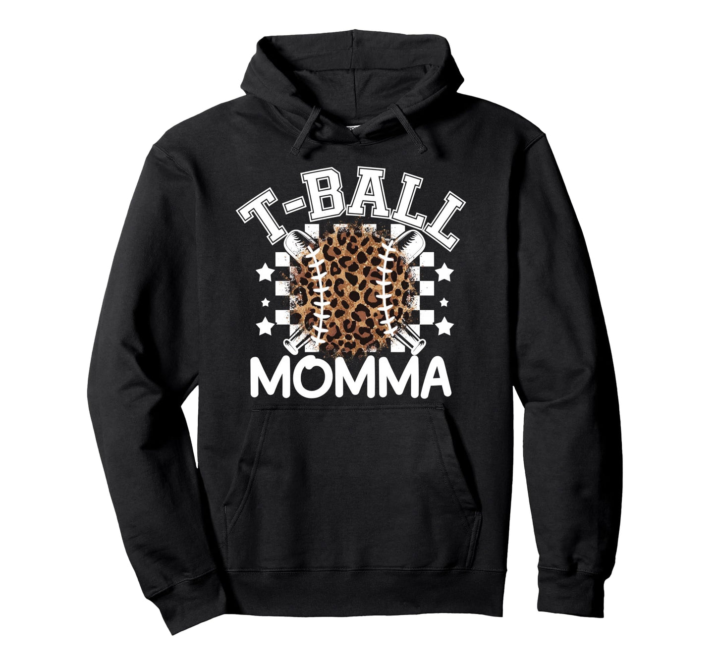 T Ball Teeball Momma Leopard Cheetah Hoodie - Custom Art Print for Adults - T-Shirt, Sweatshirt, Hoodie