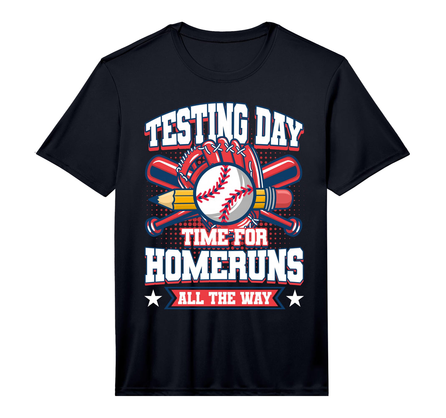 Mens Testing Day Teacher Baseball T-Shirt - Casual Everyday Wear Men Women - T-Shirt, Sweatshirt, Hoodie