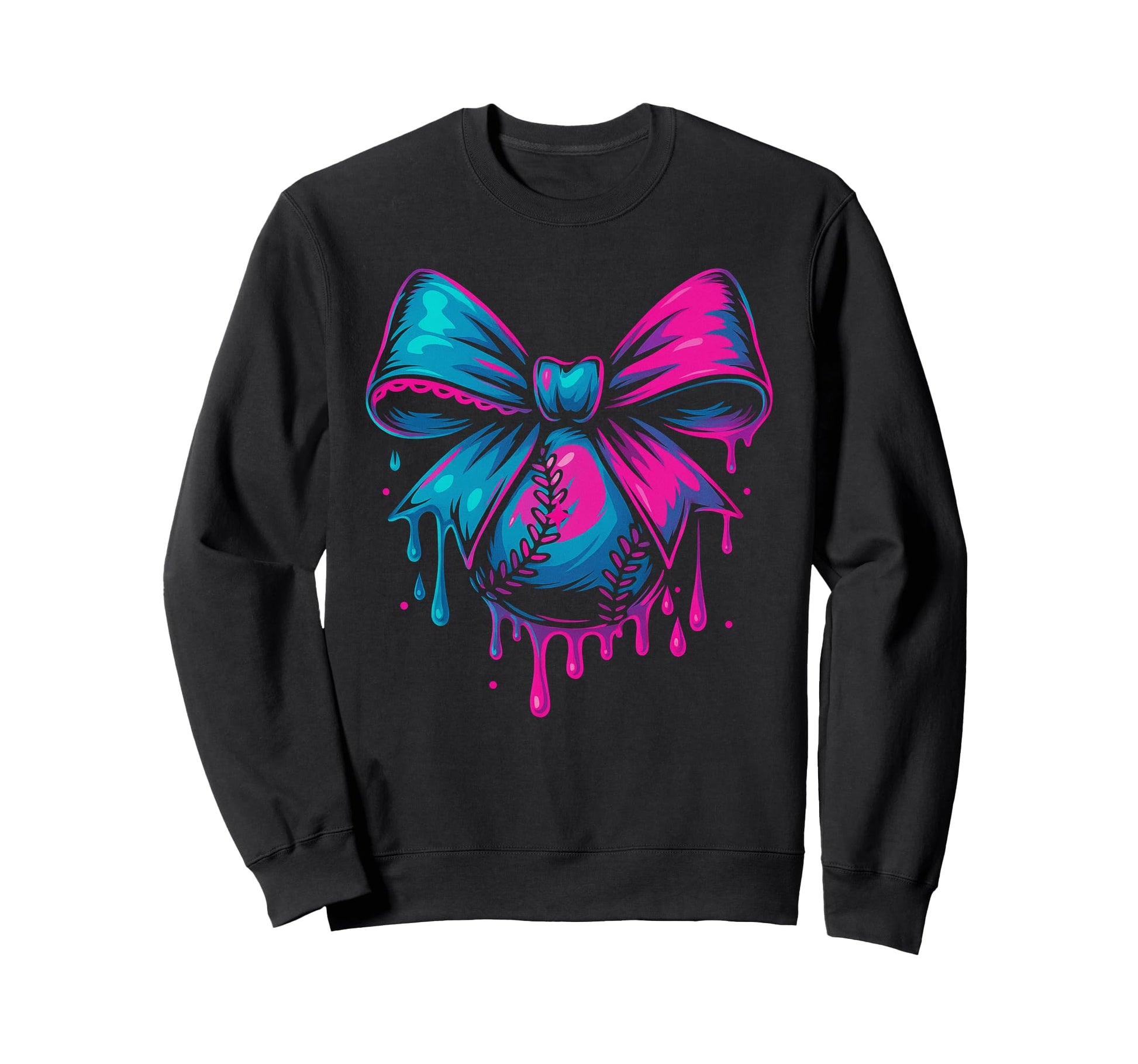 Baseball Dripping Ice Cream Sweatshirt - Trendy Graphic for Adults - T-Shirt, Sweatshirt, Hoodie