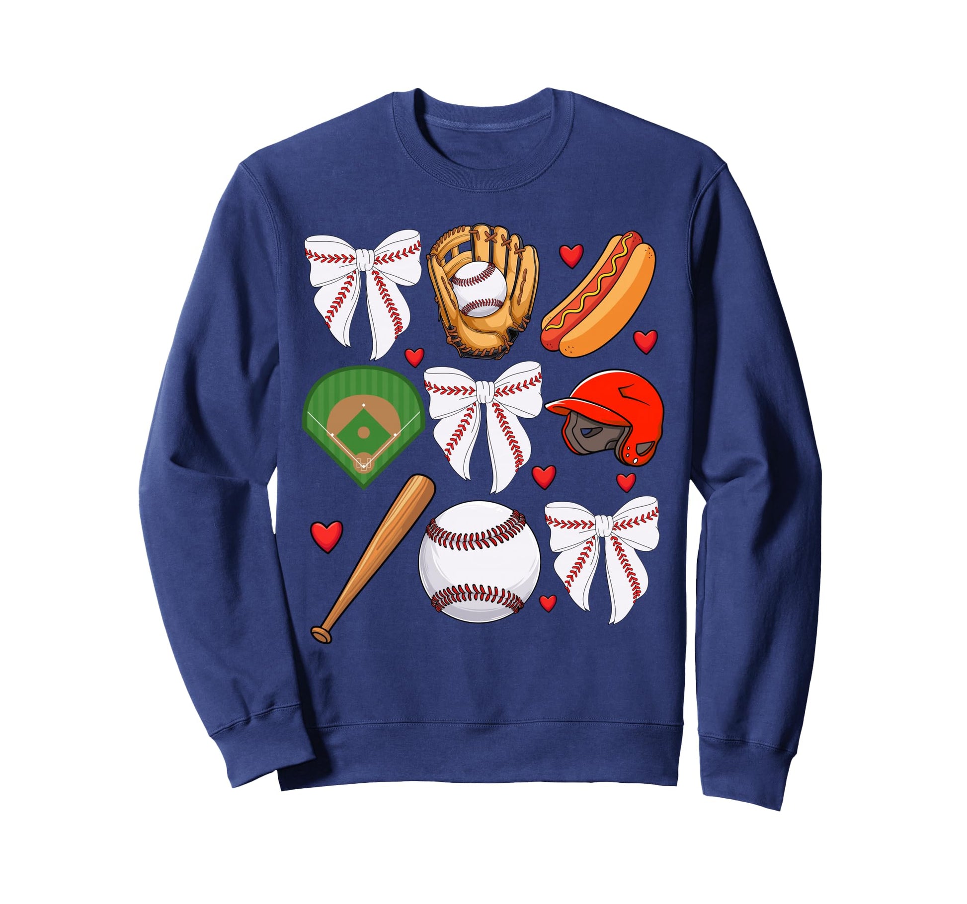 Baseball Coquette Bow Baseball Sweatshirt - Streetwear Style Men Women - T-Shirt, Sweatshirt, Hoodie