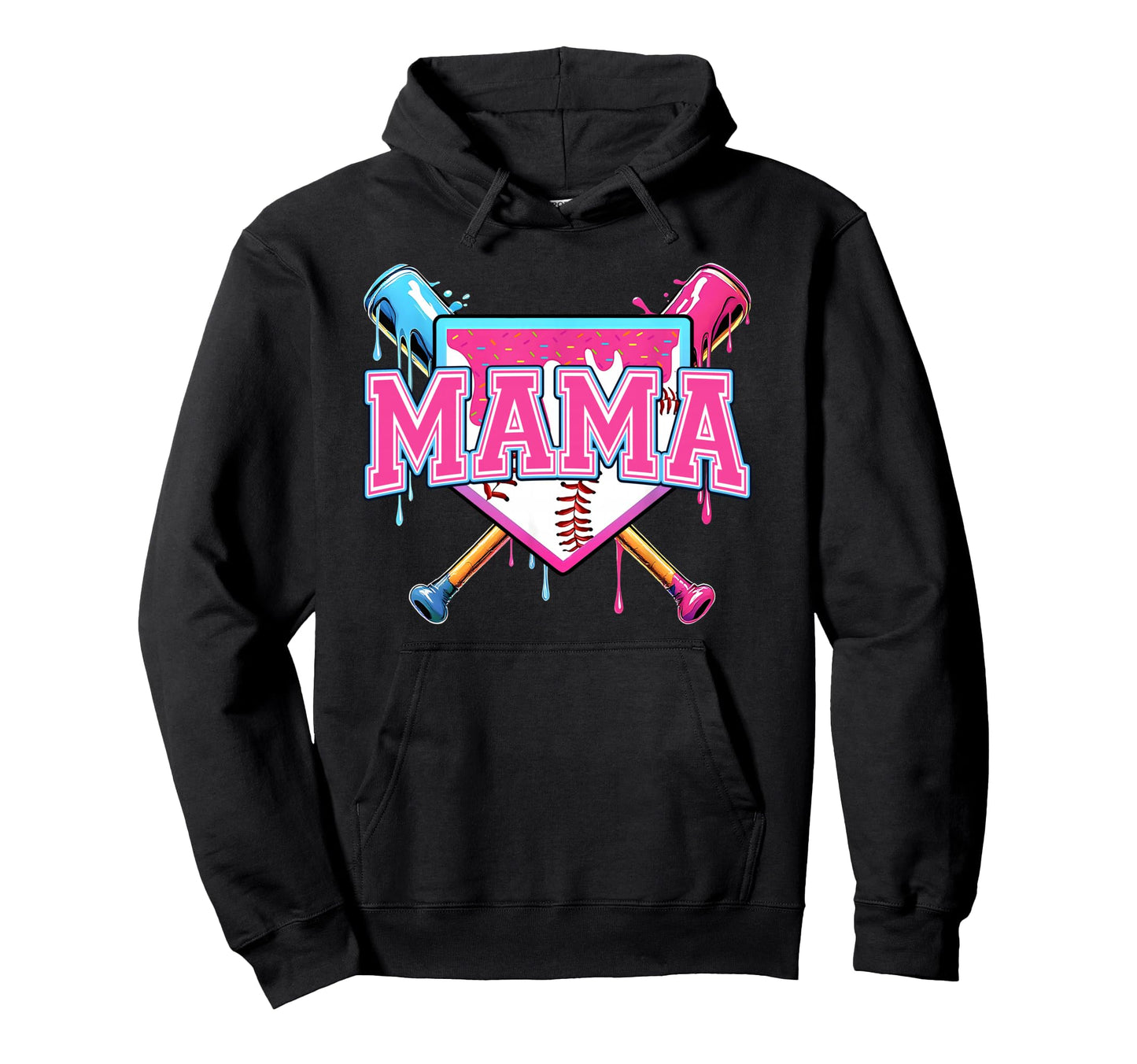 Baseball Drip Mom Ice Cream Drip Mama Hoodie - Novelty Apparel Men Women - T-Shirt, Sweatshirt, Hoodie