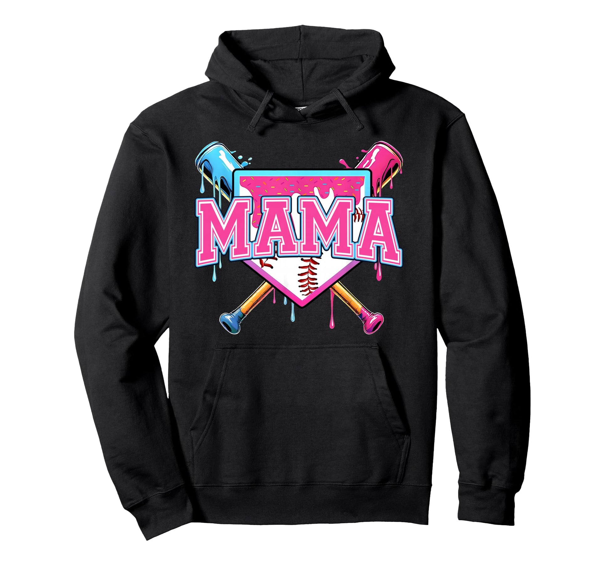 Baseball Drip Mom Ice Cream Drip Mama Hoodie - Novelty Apparel Men Women - T-Shirt, Sweatshirt, Hoodie