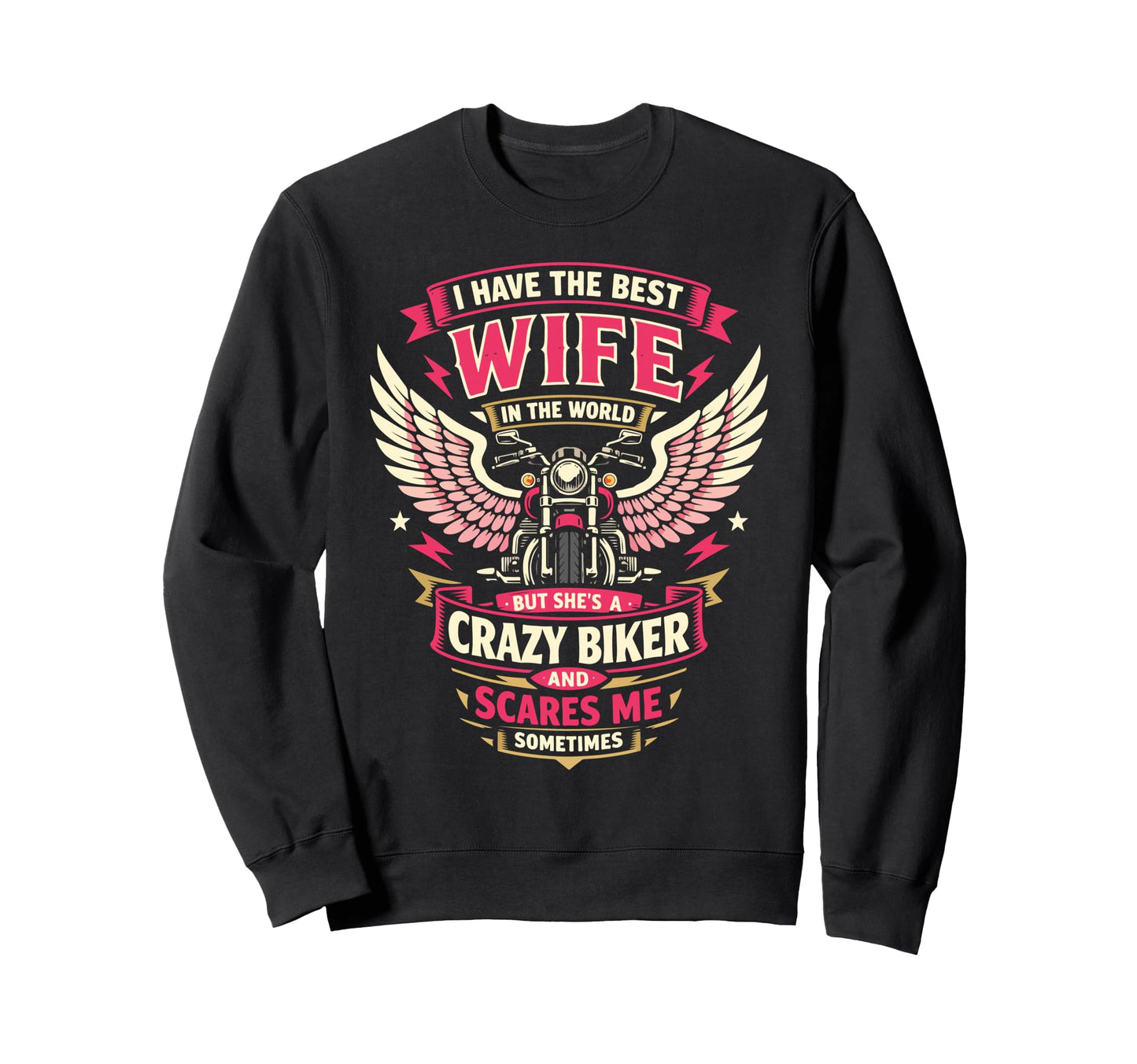 Motorcycle Biker Wife Husband Sweatshirt - Unique Graphic Men Women - T-Shirt, Sweatshirt, Hoodie