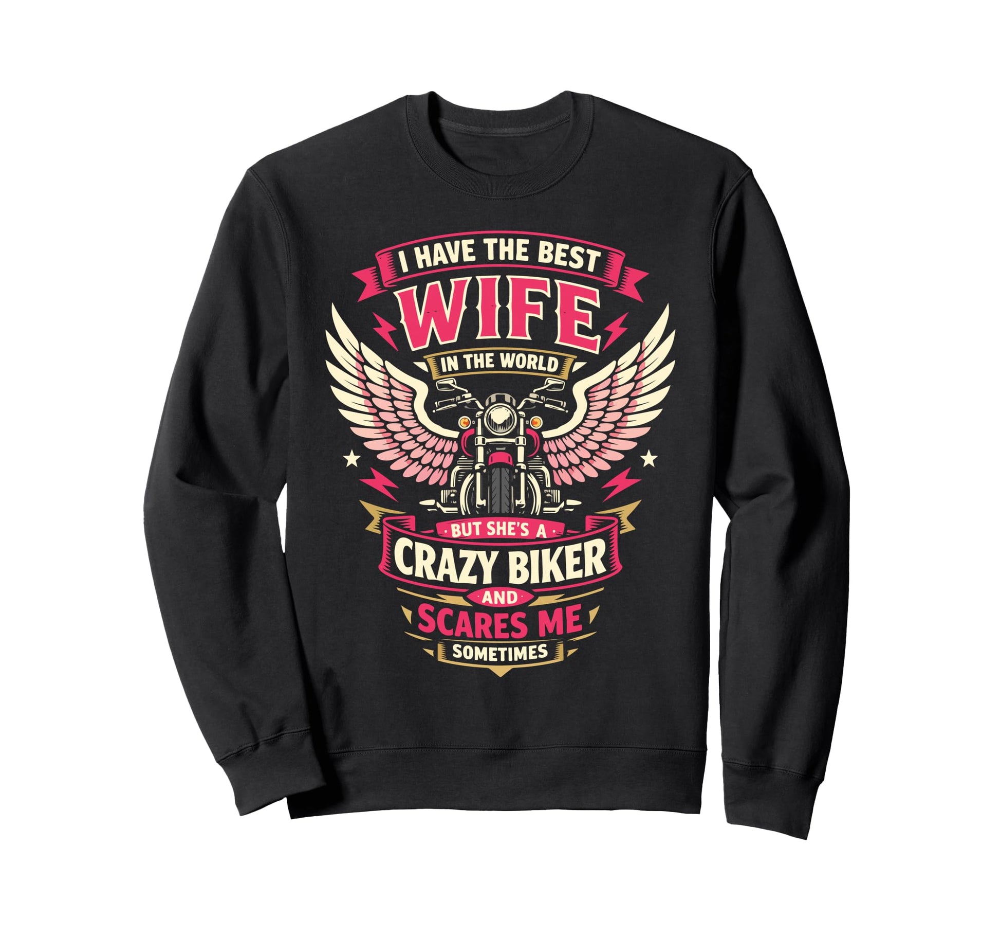 Motorcycle Biker Wife Husband Sweatshirt - Unique Graphic Men Women - T-Shirt, Sweatshirt, Hoodie