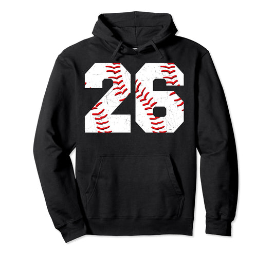 26 Birthday Baseball Theme Bday Party Hoodie - Streetwear Style for Adults - T-Shirt, Sweatshirt, Hoodie