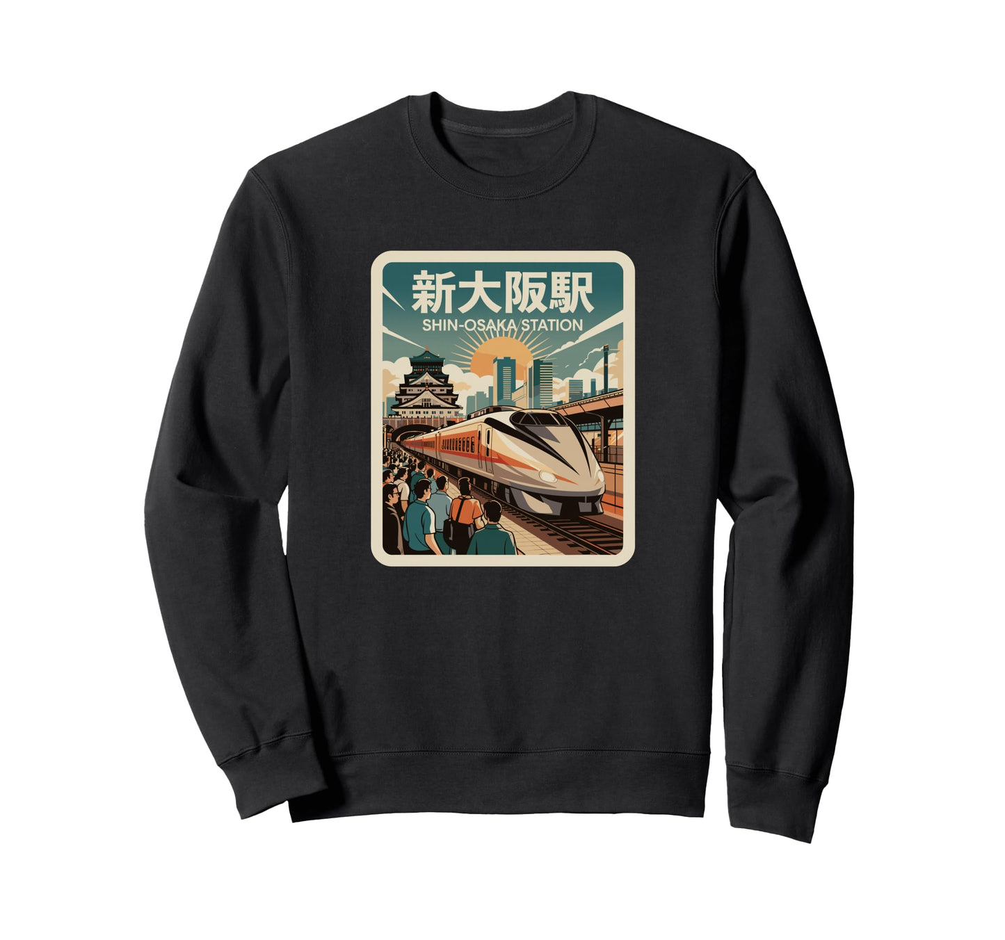 Osaka Station Japan Train Japanese Sweatshirt - Trendy Graphic for Adults - T-Shirt, Sweatshirt, Hoodie
