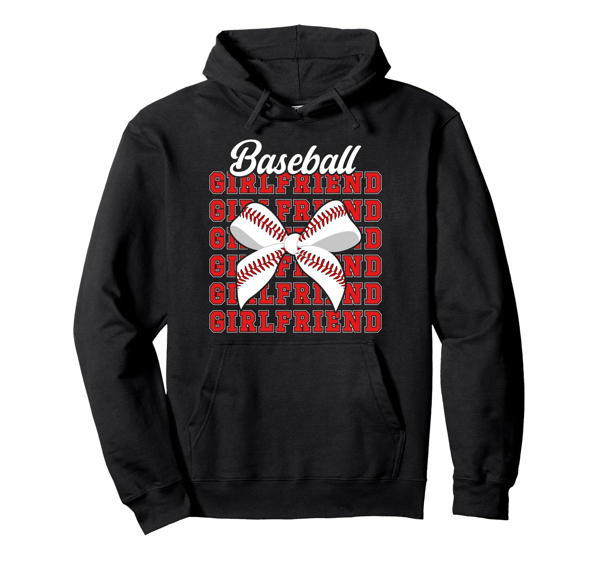 Baseball Girlfriend Coquette Baseball Hoodie - Graphic Print for Adults - T-Shirt, Sweatshirt, Hoodie