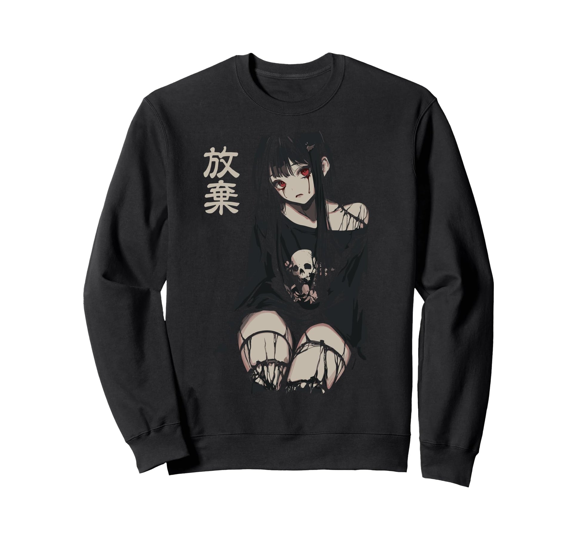 Anime Horror Aesthetic Soft Grunge Sweatshirt - Unique Graphic for Adults - T-Shirt, Sweatshirt, Hoodie