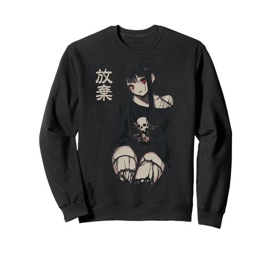 Anime Horror Aesthetic Soft Grunge Sweatshirt - Unique Graphic for Adults - T-Shirt, Sweatshirt, Hoodie