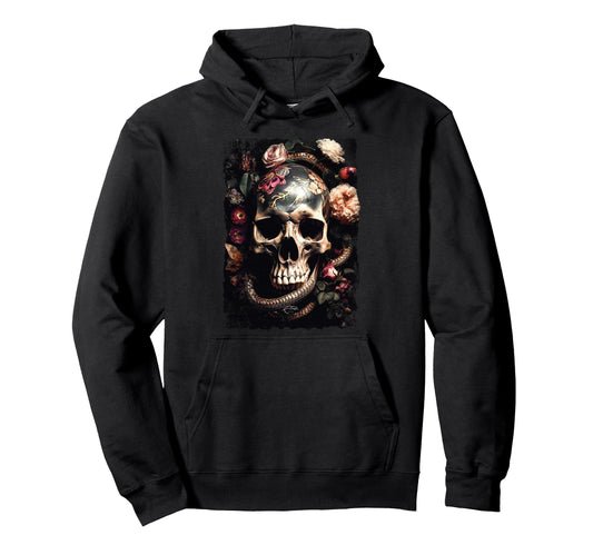 Aesthetic Streetwear Skull Hoodie - Fun Novelty Design Men Women - T-Shirt, Sweatshirt, Hoodie
