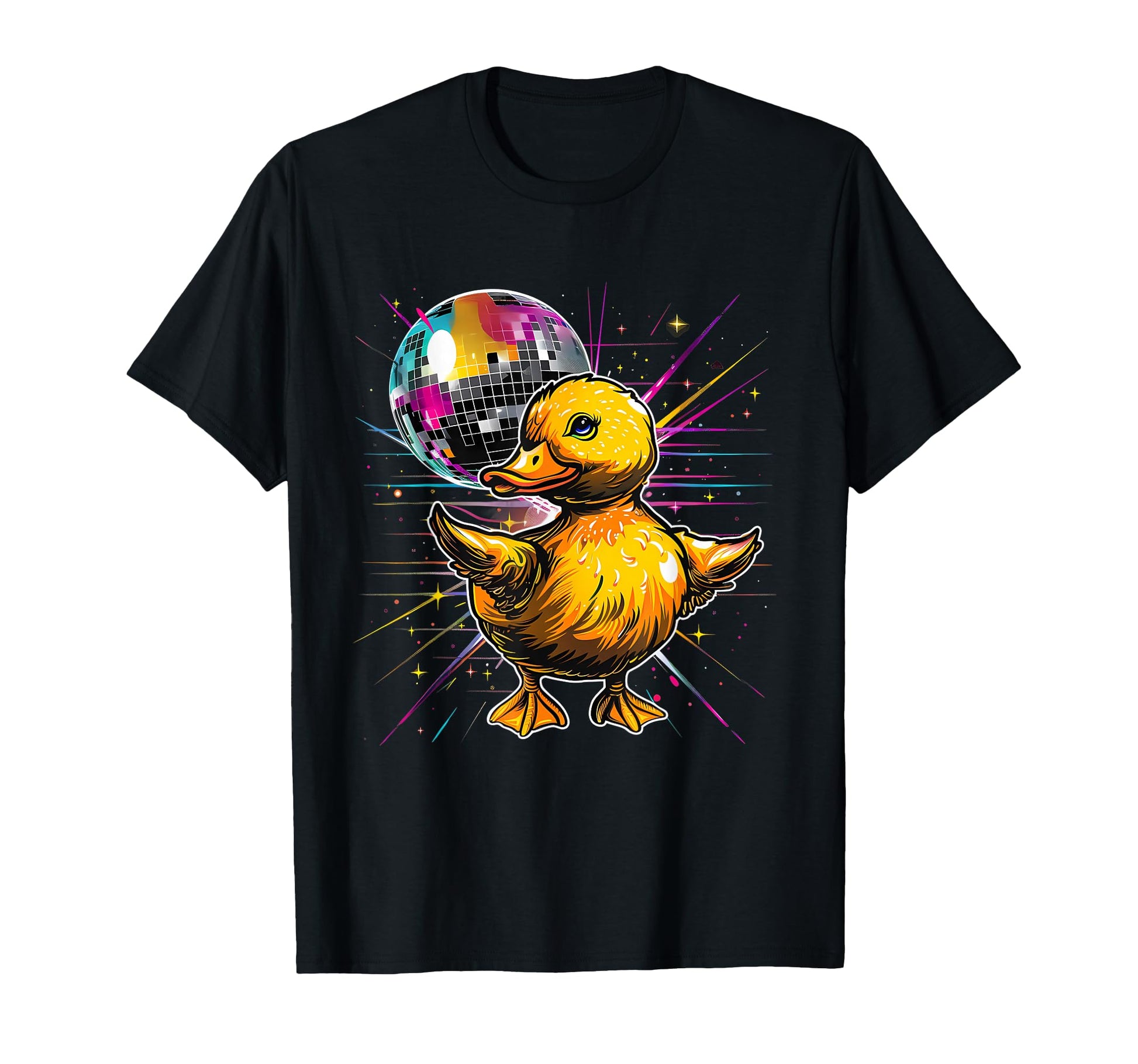 Rubber Duck Disco Dancing Disco Ball T-Shirt - Custom Art Print Men Women - T-Shirt, Sweatshirt, Hoodie
