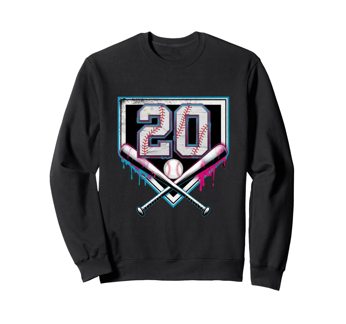 20Th Birthday Baseball Home Ice Sweatshirt - Novelty Apparel for Adults - T-Shirt, Sweatshirt, Hoodie