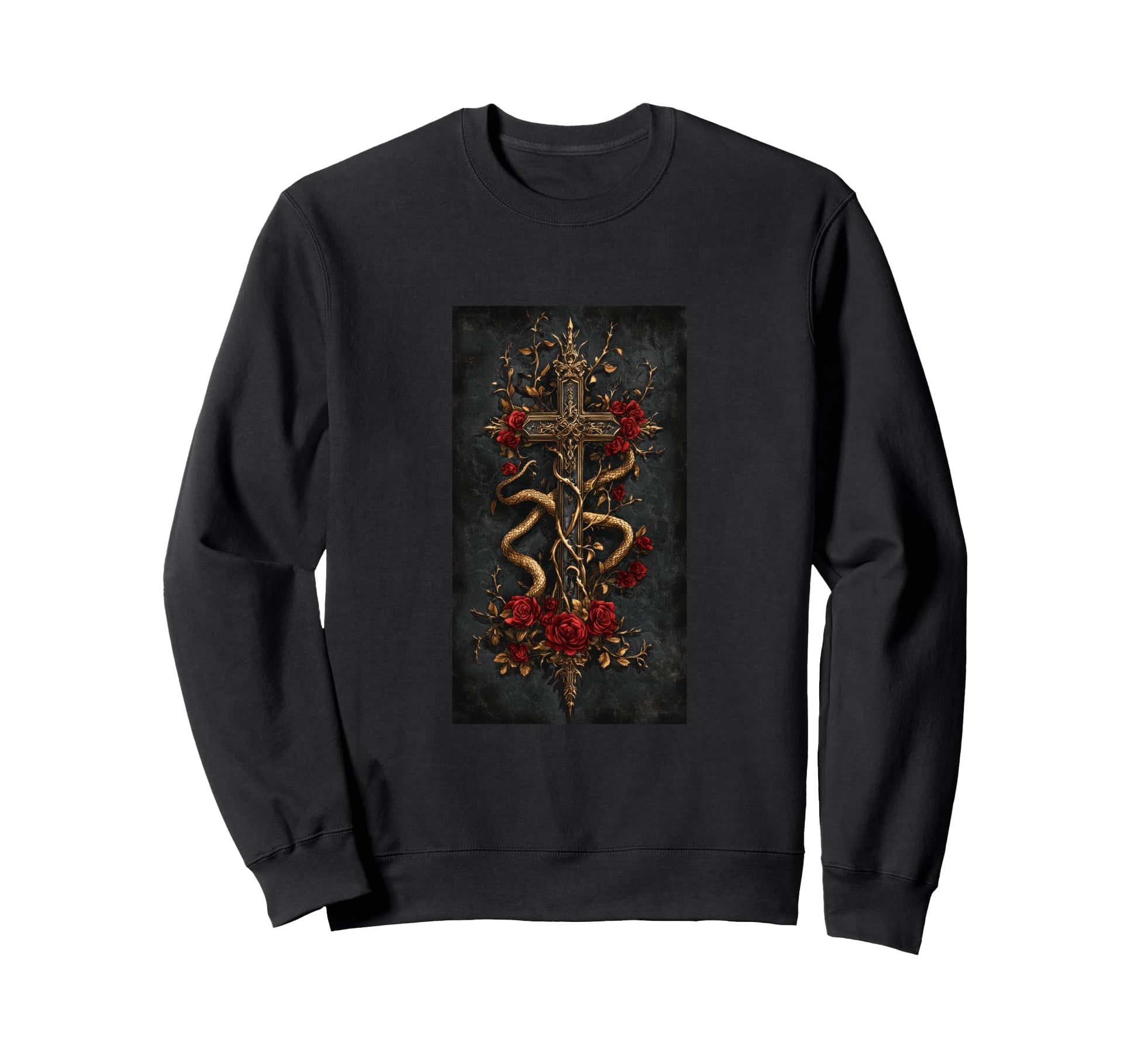 Gothic Cross Grunge Aesthetic Y2K Sweatshirt - Streetwear Style Unisex - T-Shirt, Sweatshirt, Hoodie