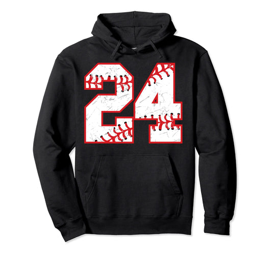 24 Birthday Baseball Theme Bday Party Hoodie - Unique Graphic Unisex - T-Shirt, Sweatshirt, Hoodie