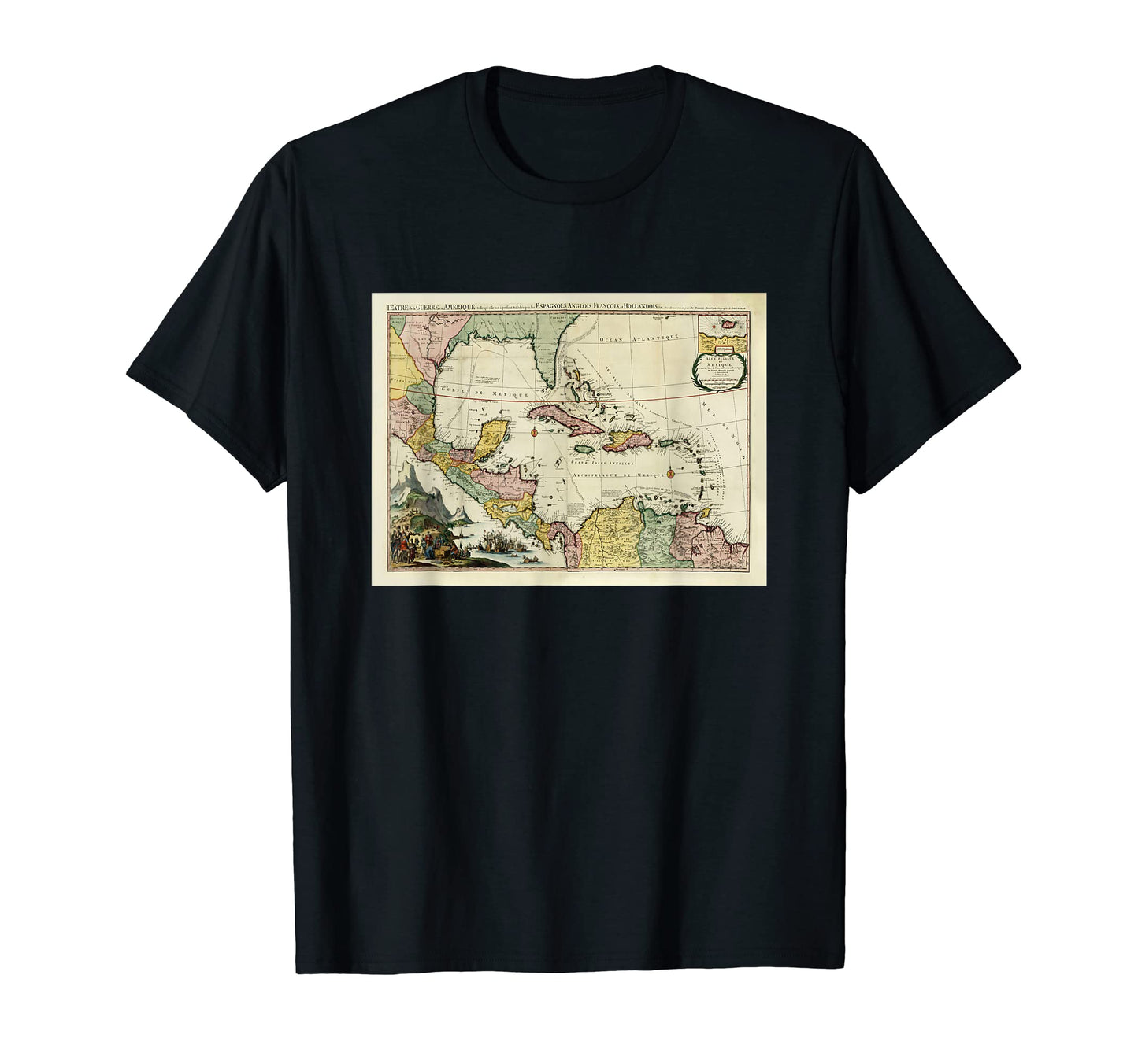 Caribbean Islands Map 1705 T-Shirt - Streetwear Style for Adults - T-Shirt, Sweatshirt, Hoodie