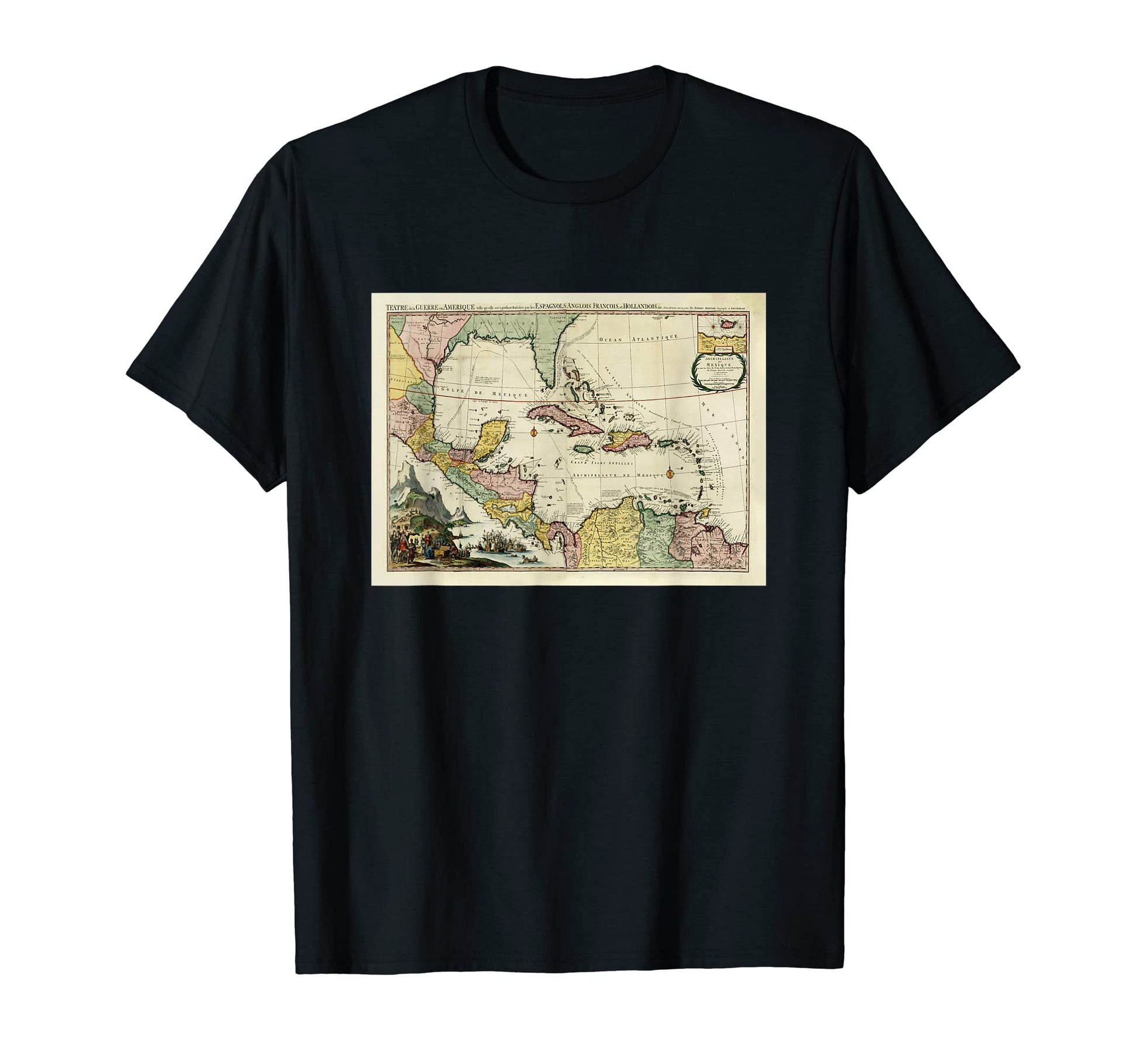 Caribbean Islands Map 1705 T-Shirt - Streetwear Style for Adults - T-Shirt, Sweatshirt, Hoodie