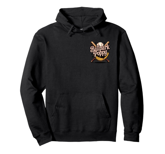 Ballpark Poppy Softball And Baseball Hoodie - Minimalist Print Unisex - T-Shirt, Sweatshirt, Hoodie
