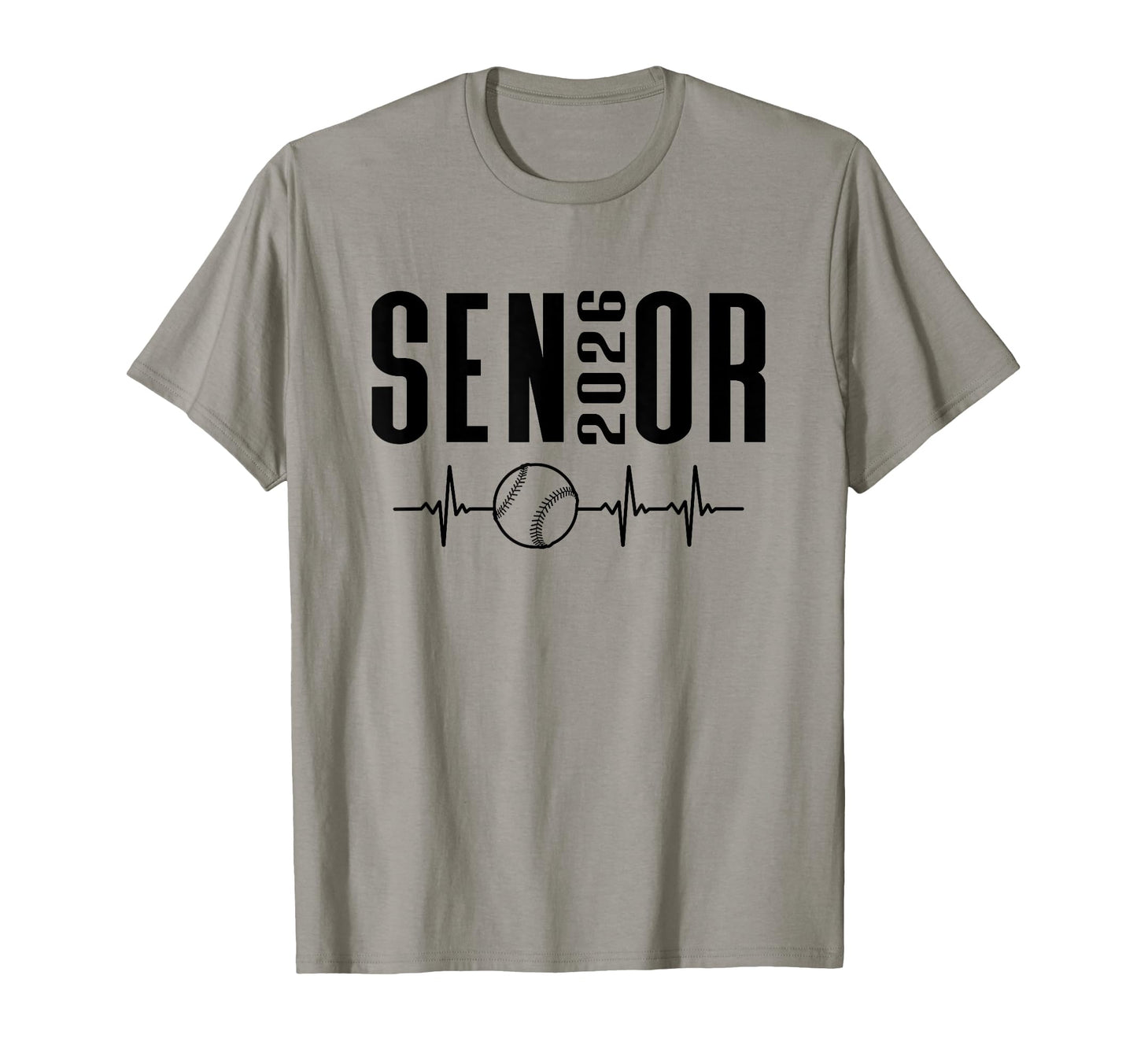 Senior 2026 Baseball Heartbeat T-Shirt - Casual Everyday Wear for Adults - T-Shirt, Sweatshirt, Hoodie
