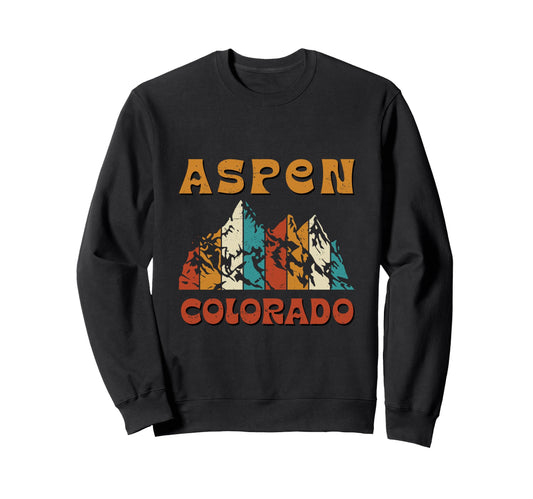 Aspen Colorado Ski Sunset Mountain Sweatshirt - Trendy Graphic for Adults - T-Shirt, Sweatshirt, Hoodie