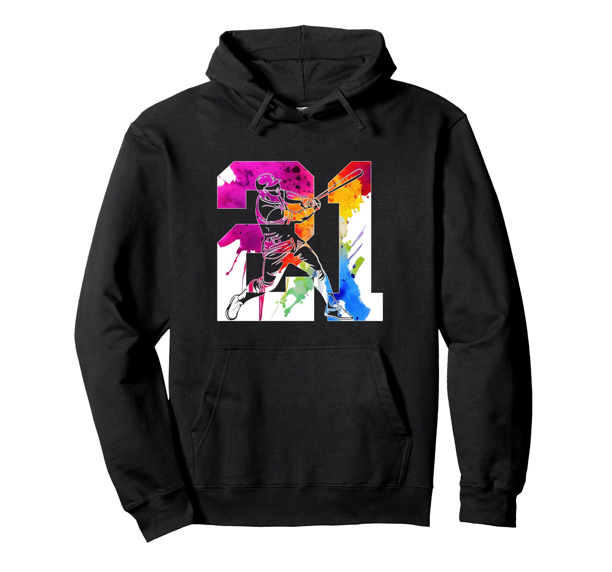 Number 21 Years Baseball 21St Birthday Hoodie - Novelty Apparel Unisex - T-Shirt, Sweatshirt, Hoodie