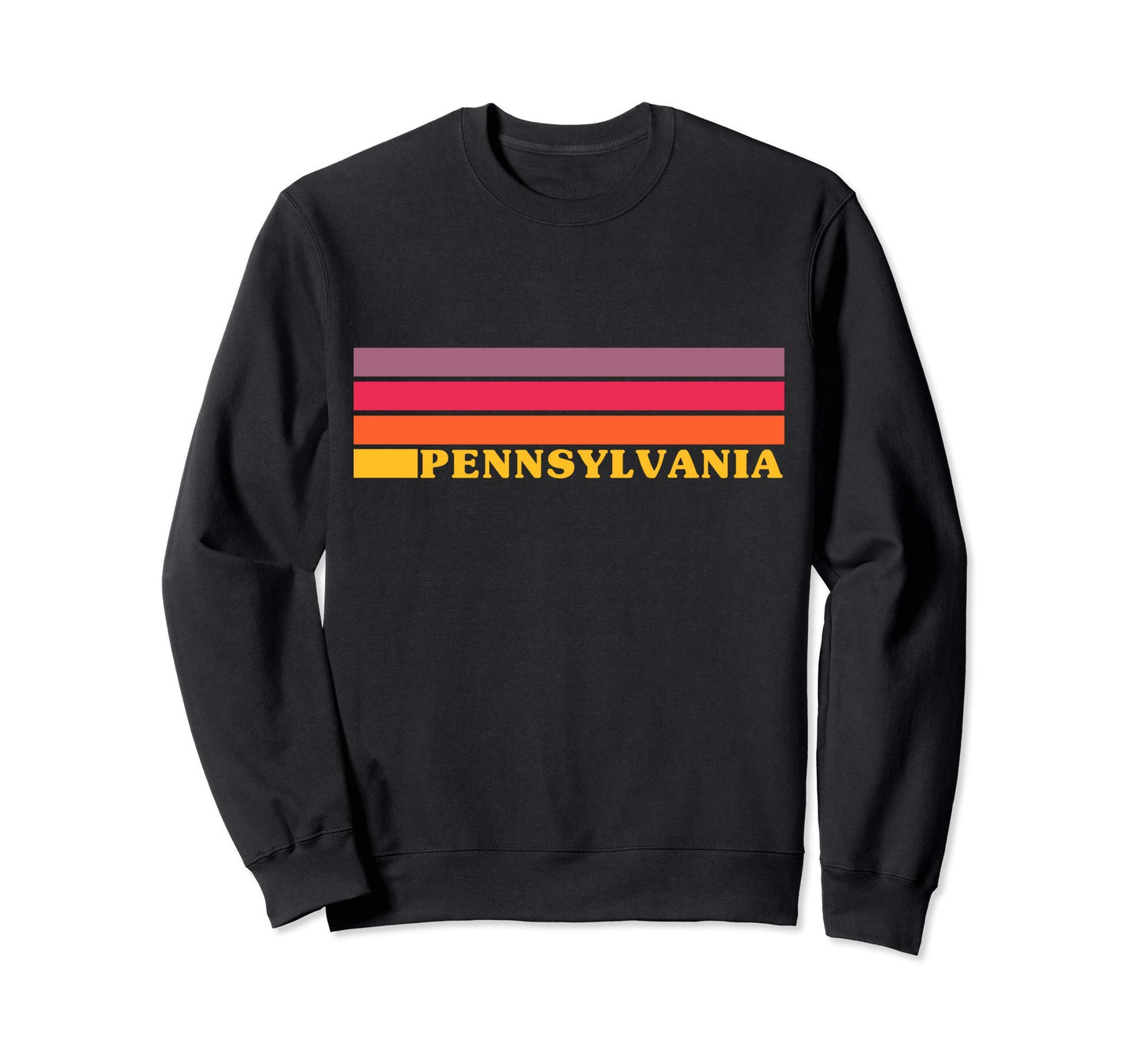 Pennsylvania Colorful 70S Stripes Sweatshirt - Aesthetic Graphic for Adults - T-Shirt, Sweatshirt, Hoodie