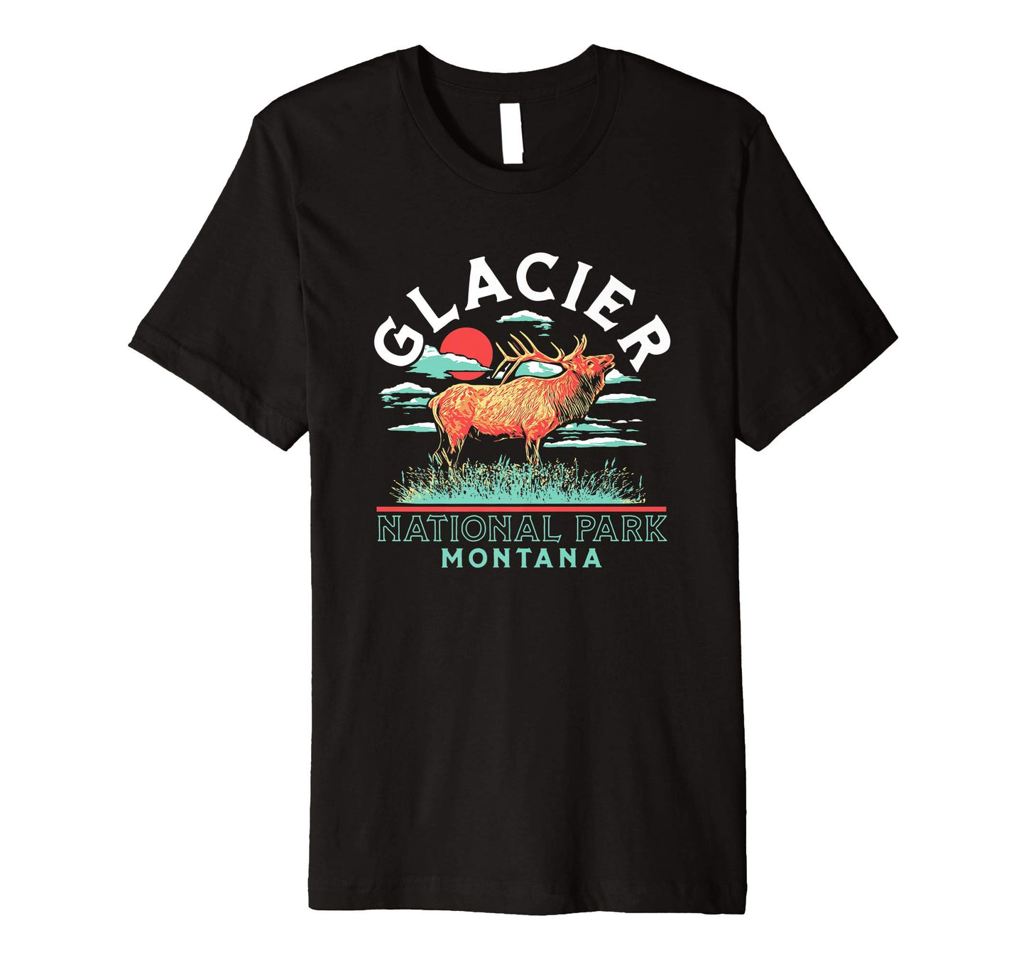 Bull Elk Glacier National Park T-Shirt - Trendy Graphic for Adults - T-Shirt, Sweatshirt, Hoodie
