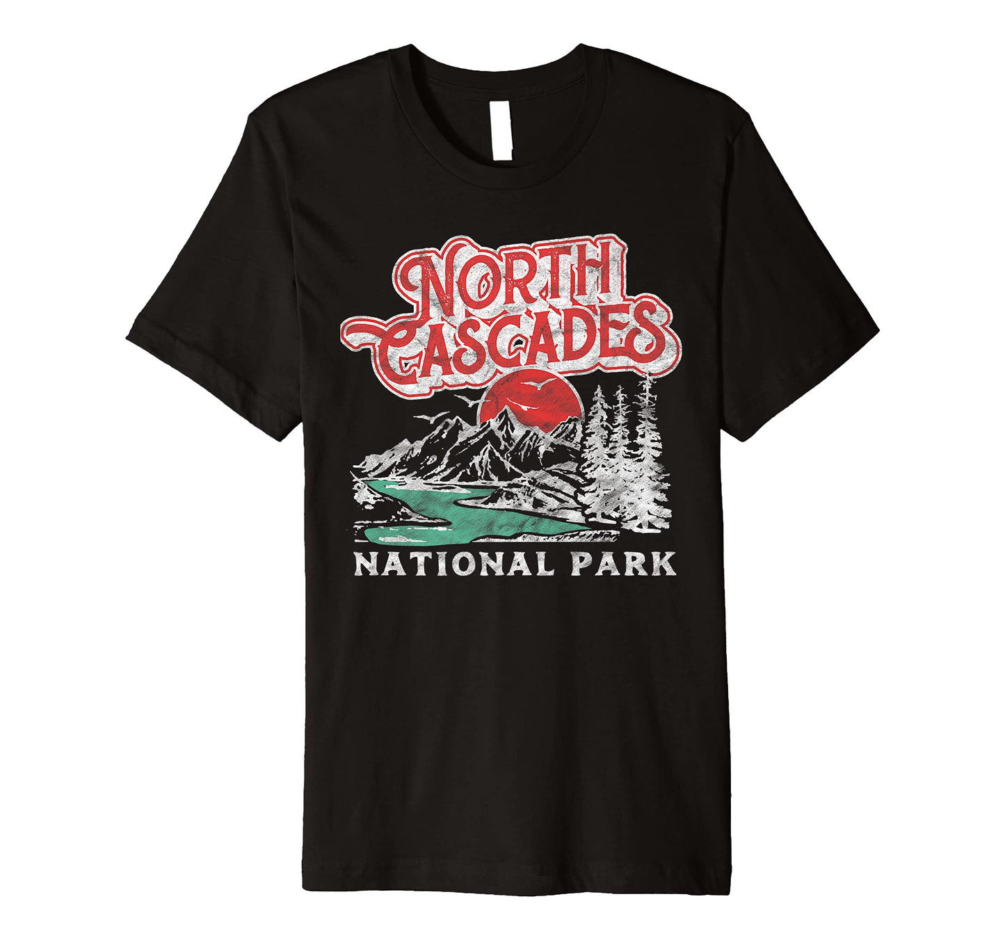 North Cascades National Park 80S T-Shirt - Aesthetic Graphic for Adults - T-Shirt, Sweatshirt, Hoodie
