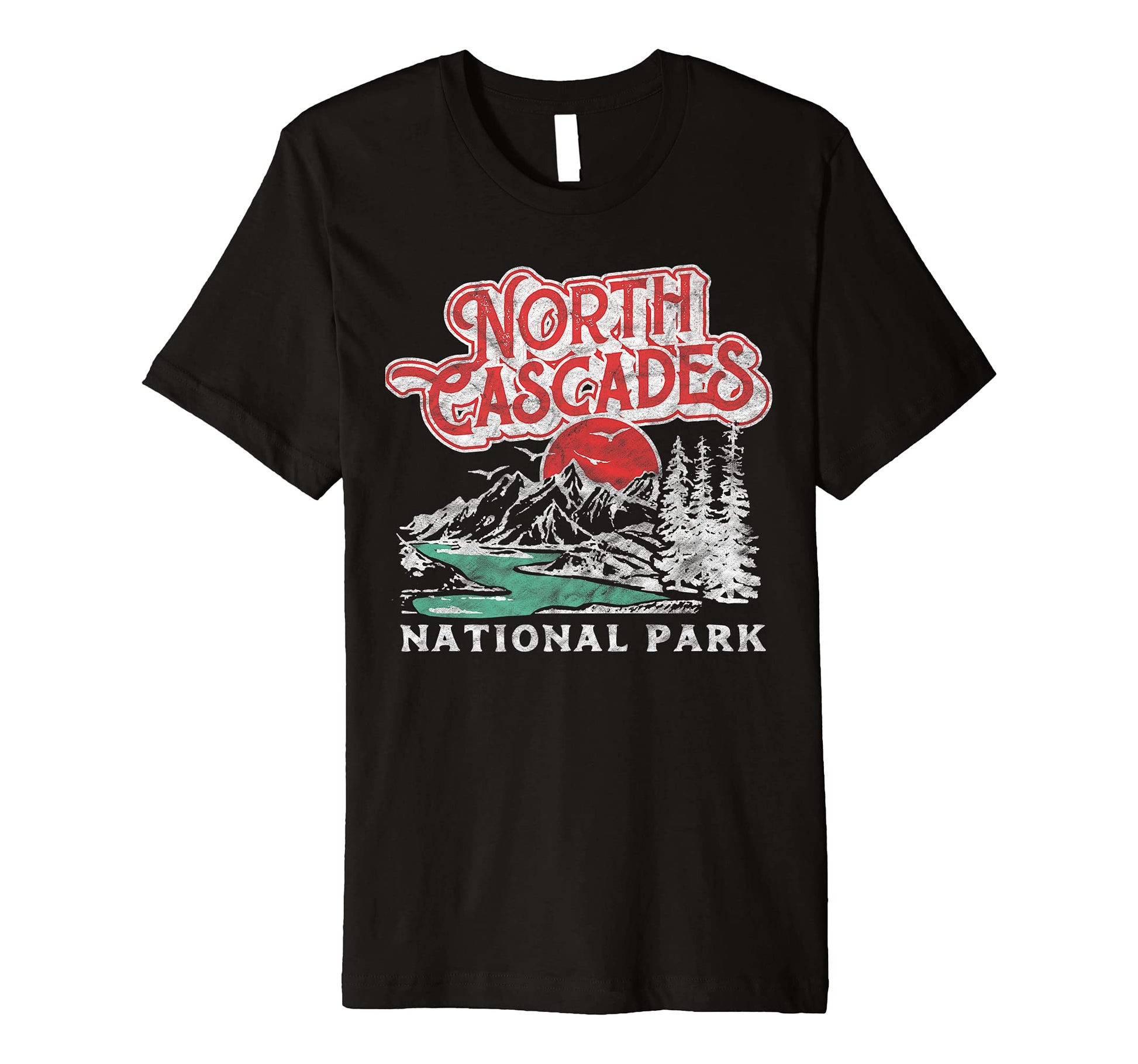 North Cascades National Park 80S T-Shirt - Aesthetic Graphic for Adults - T-Shirt, Sweatshirt, Hoodie