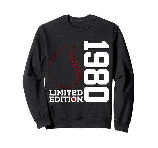 46Th Birthday Baseball 1980 Sweatshirt - Minimalist Print Men Women - T-Shirt, Sweatshirt, Hoodie