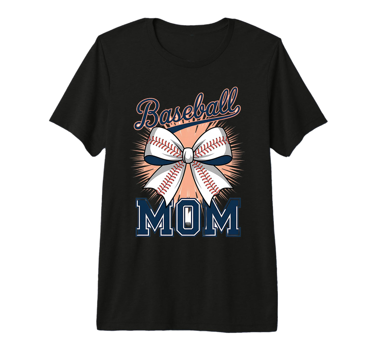 Baseball Mom Coquette Bow Tri Blend T-Shirt - Aesthetic Graphic Unisex - T-Shirt, Sweatshirt, Hoodie