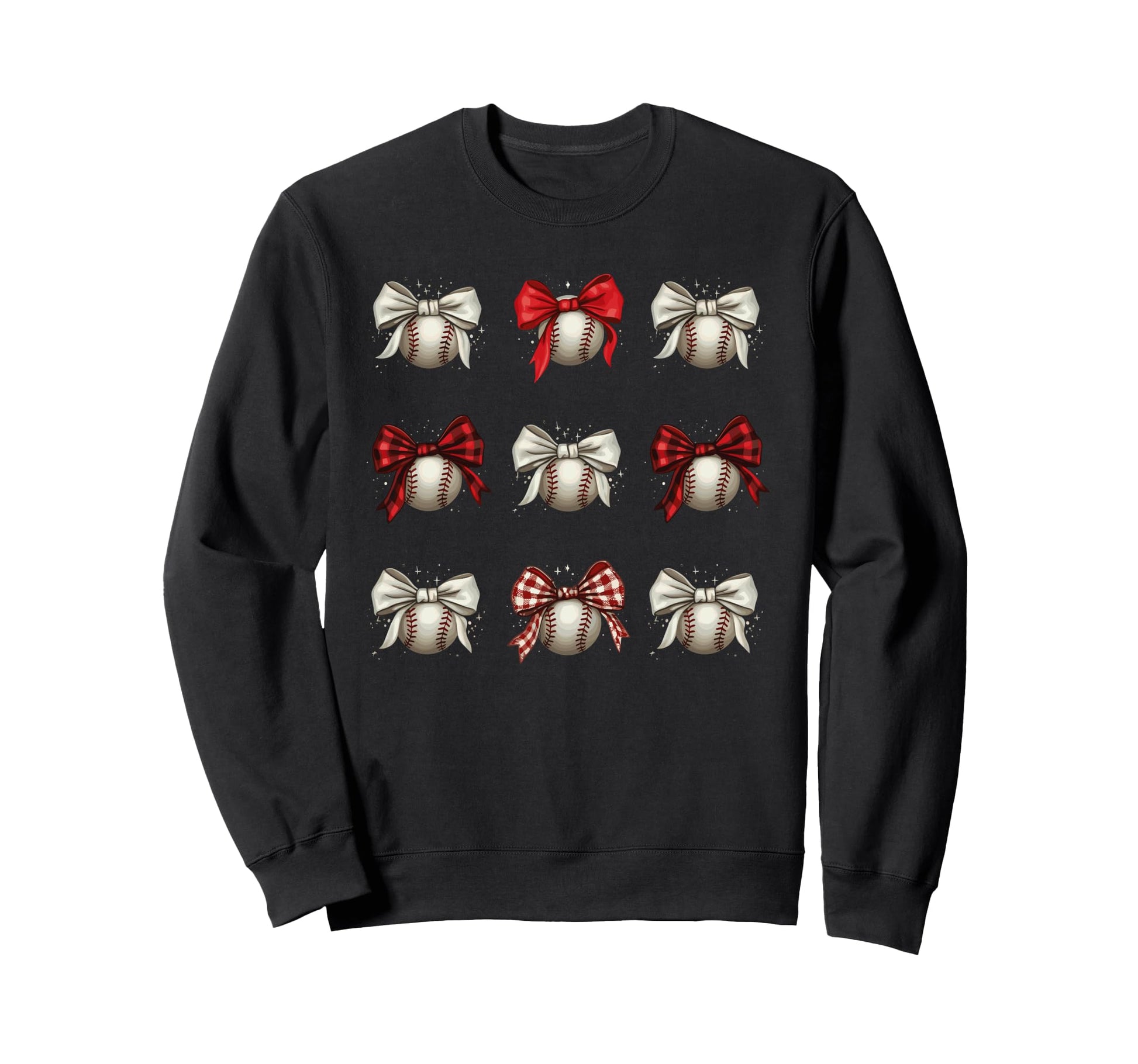 Baseball Coquette Bow Sweatshirt - Casual Everyday Wear for Adults - T-Shirt, Sweatshirt, Hoodie