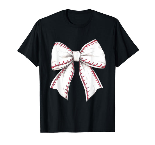 Baseball Coquette Bow Baseball Game T-Shirt - Minimalist Print Unisex - T-Shirt, Sweatshirt, Hoodie