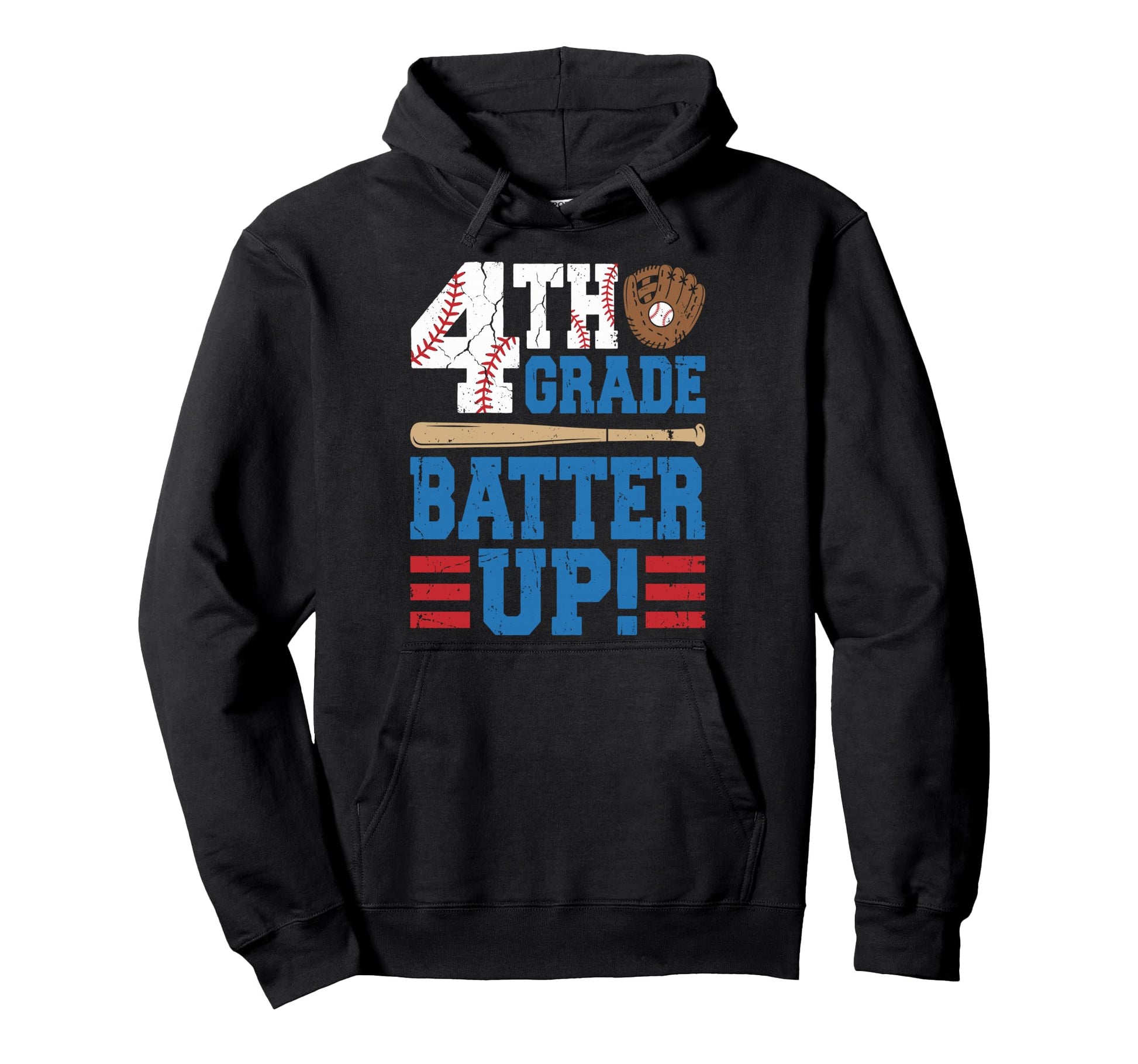 Fourth 4Th Grade Batter Up Baseball Hoodie - Aesthetic Graphic Men Women - T-Shirt, Sweatshirt, Hoodie