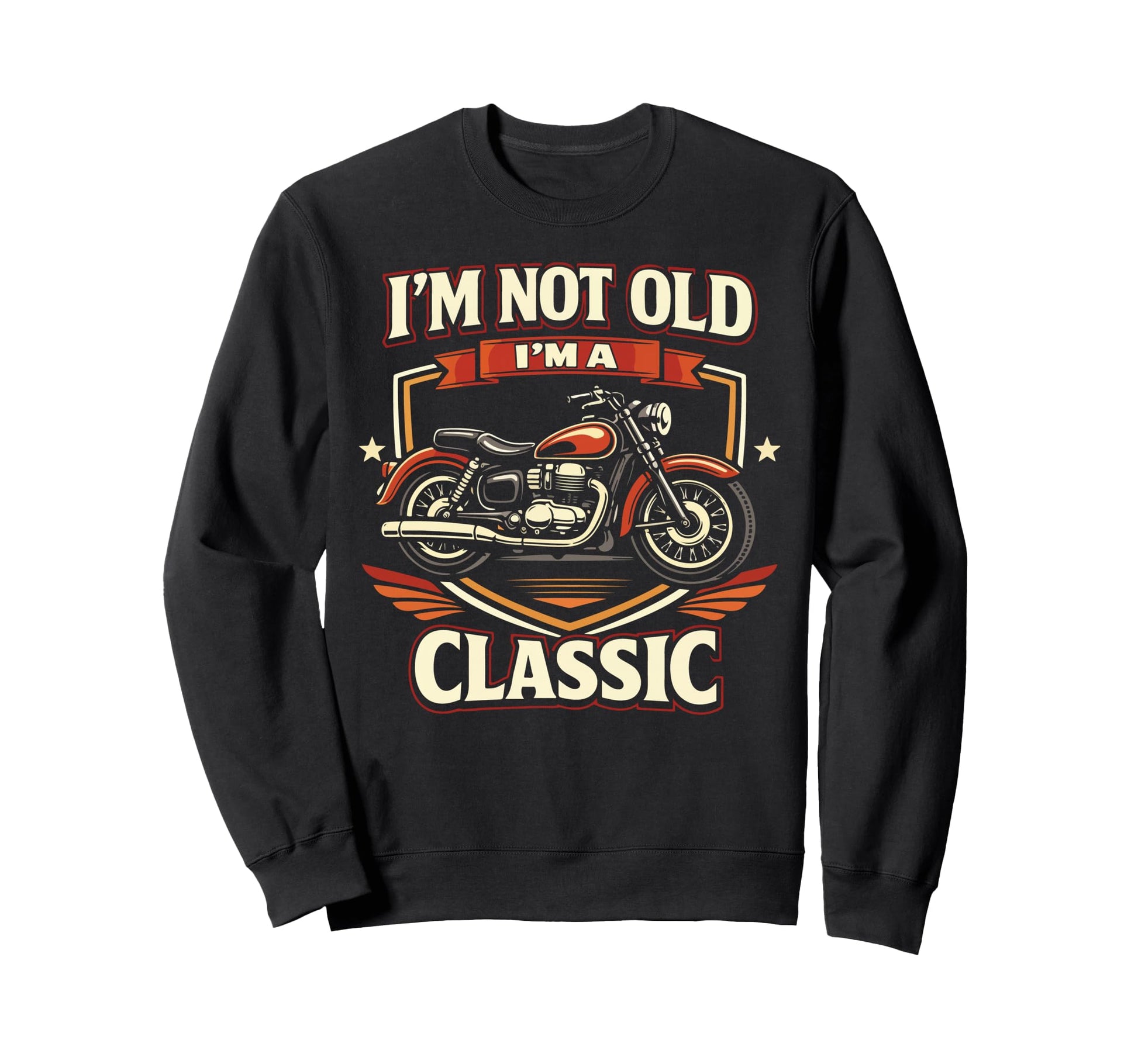 Motorcycle Biker Retired Grandpa Sweatshirt - Custom Art Print Men Women - T-Shirt, Sweatshirt, Hoodie