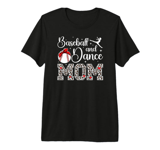 Baseball And Dance Mom Leopard T-Shirt - Minimalist Print for Adults - T-Shirt, Sweatshirt, Hoodie