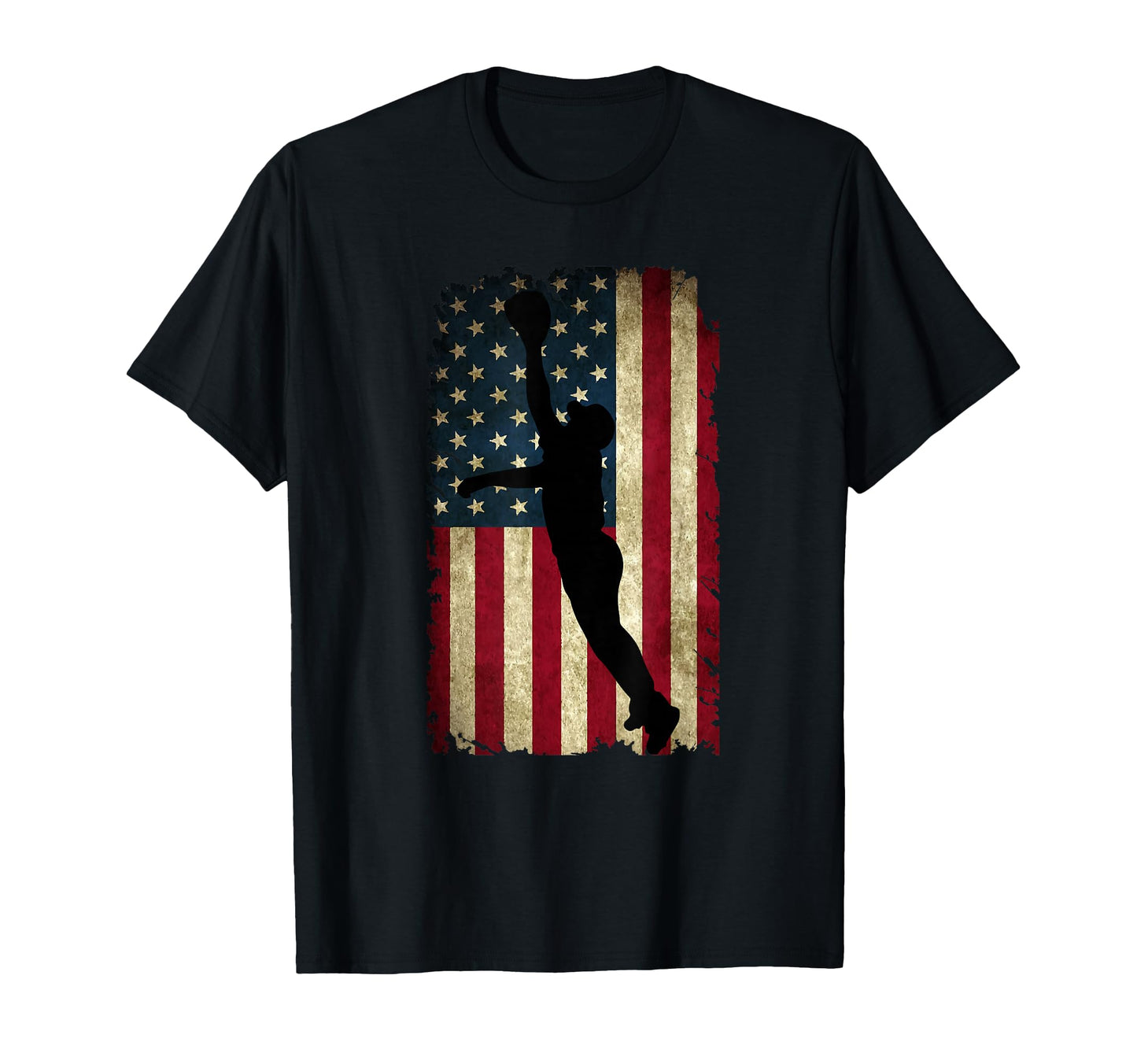 Outfielder Glove American Flag T-Shirt - Custom Art Print for Adults - T-Shirt, Sweatshirt, Hoodie