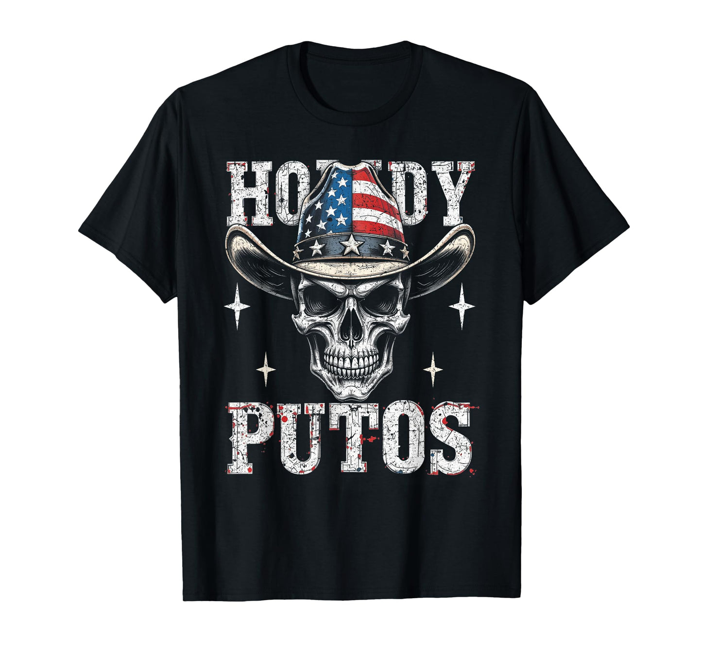 Howdy Putos Western Cowboy Skull T-Shirt - Unique Graphic for Adults - T-Shirt, Sweatshirt, Hoodie