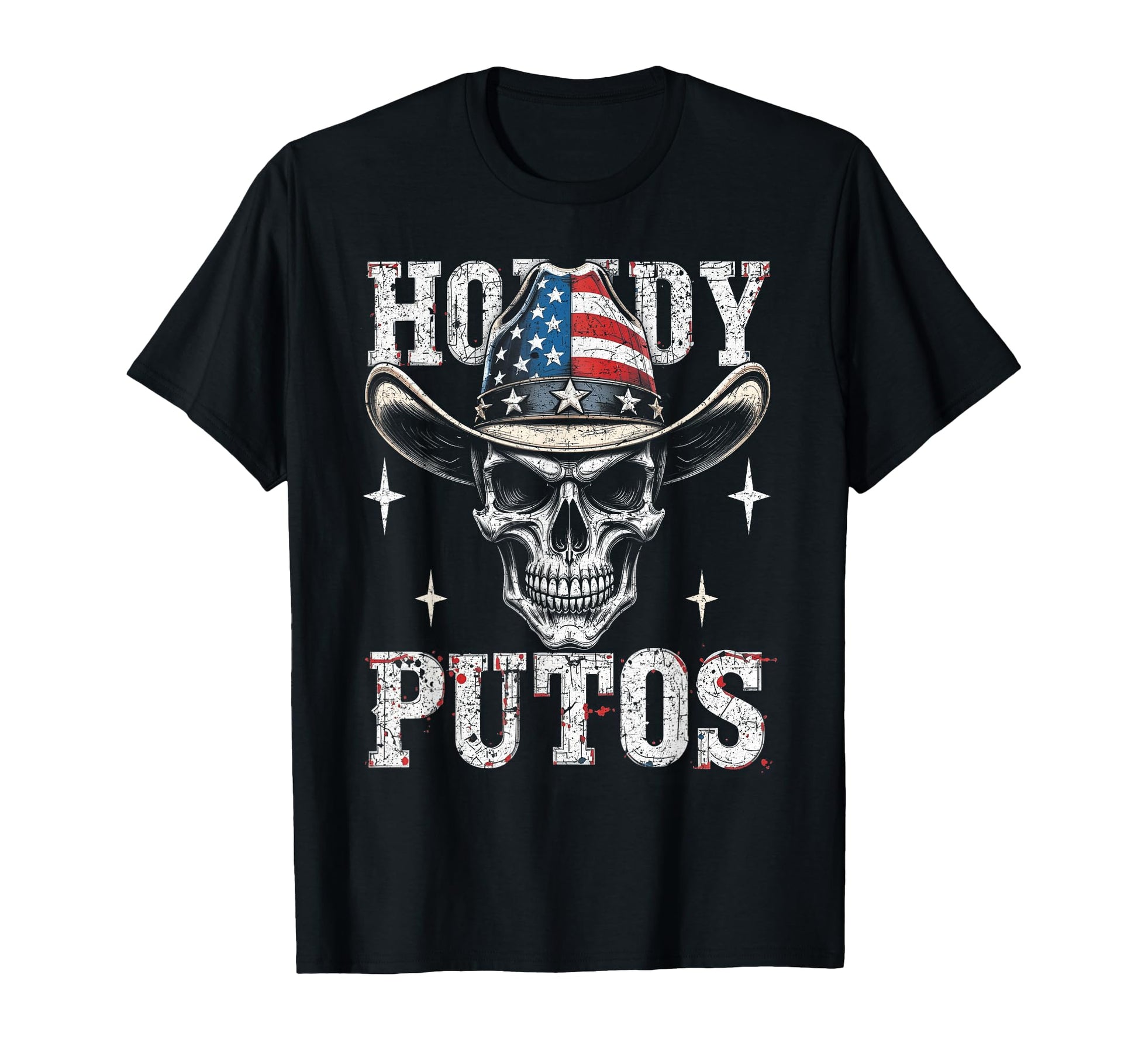 Howdy Putos Western Cowboy Skull T-Shirt - Unique Graphic for Adults - T-Shirt, Sweatshirt, Hoodie