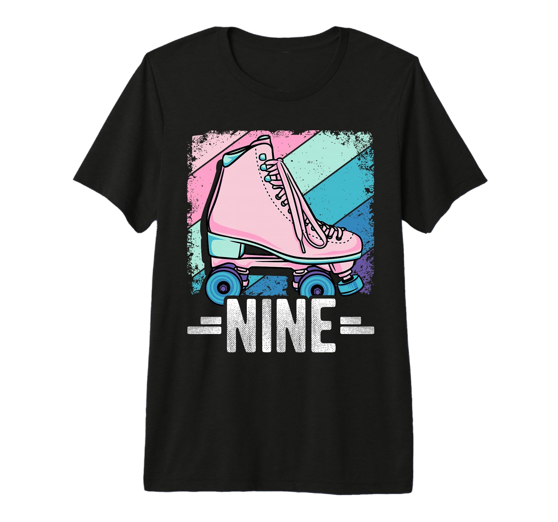 9Th Birthday Roller Skating Skater T-Shirt - Minimalist Print Men Women - T-Shirt, Sweatshirt, Hoodie