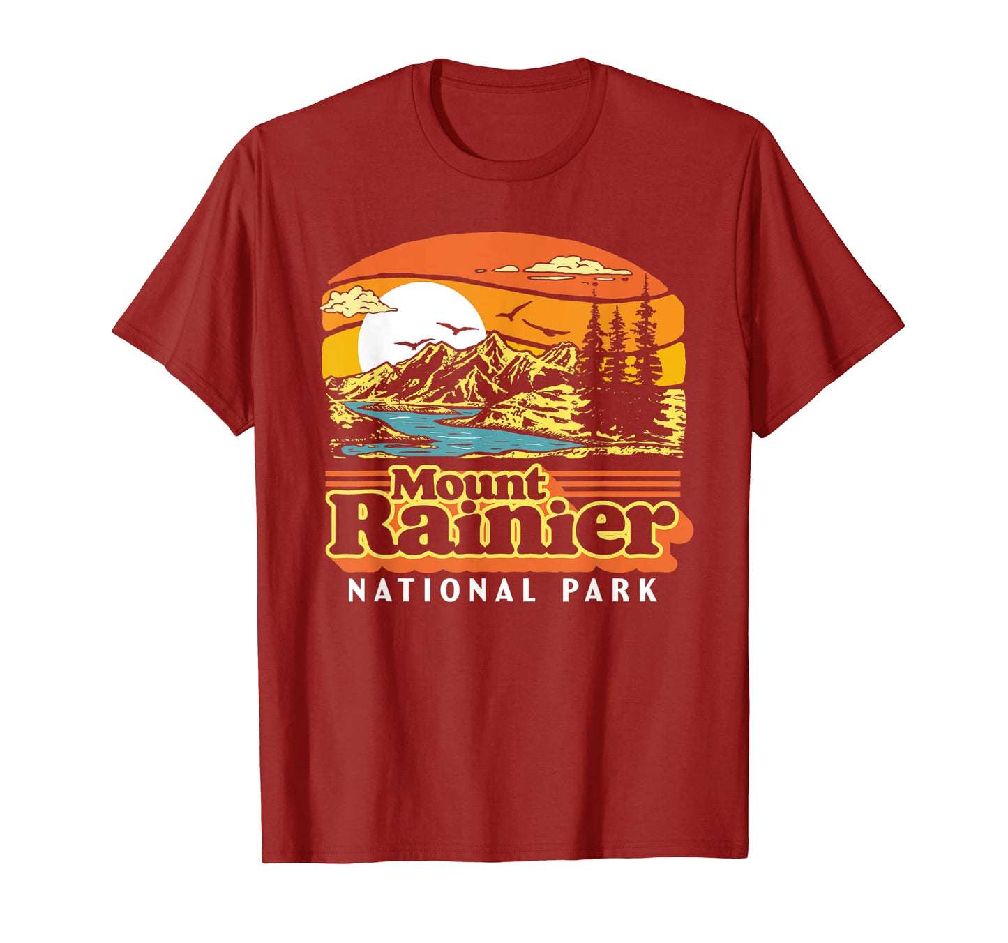 Mount Rainier National Park 80S Mountains T-Shirt - Graphic Print Unisex - T-Shirt, Sweatshirt, Hoodie