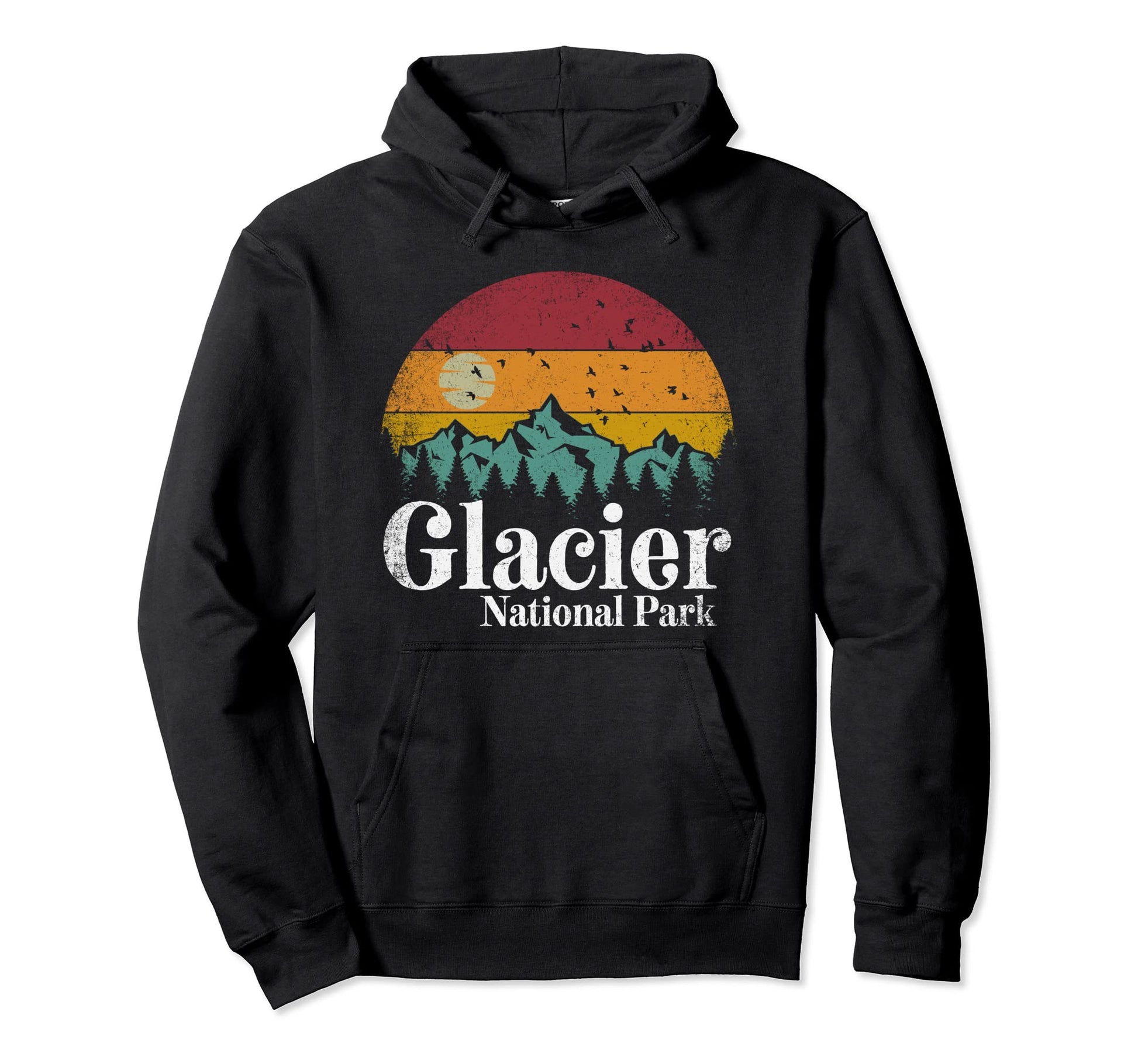 Glacier National Park Mountains Hoodie - Aesthetic Graphic Men Women - T-Shirt, Sweatshirt, Hoodie